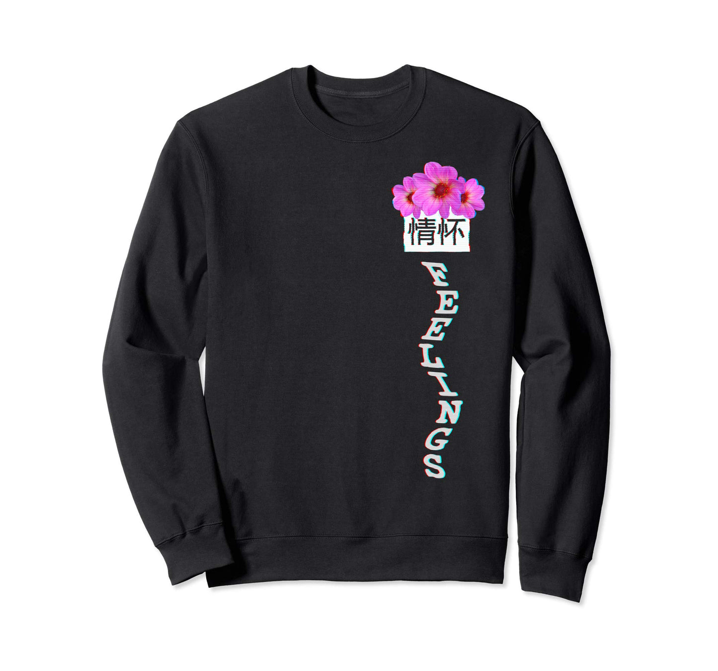 Aesthetic Glitch Roses Vaporwave Sweatshirt - Fun Novelty Design Men Women - T-Shirt, Sweatshirt, Hoodie