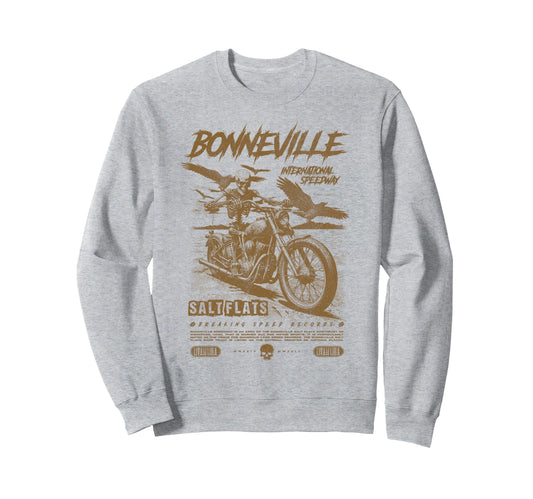 Bonneville Salt Flats Motorcycle Sweatshirt - Minimalist Print Men Women - T-Shirt, Sweatshirt, Hoodie