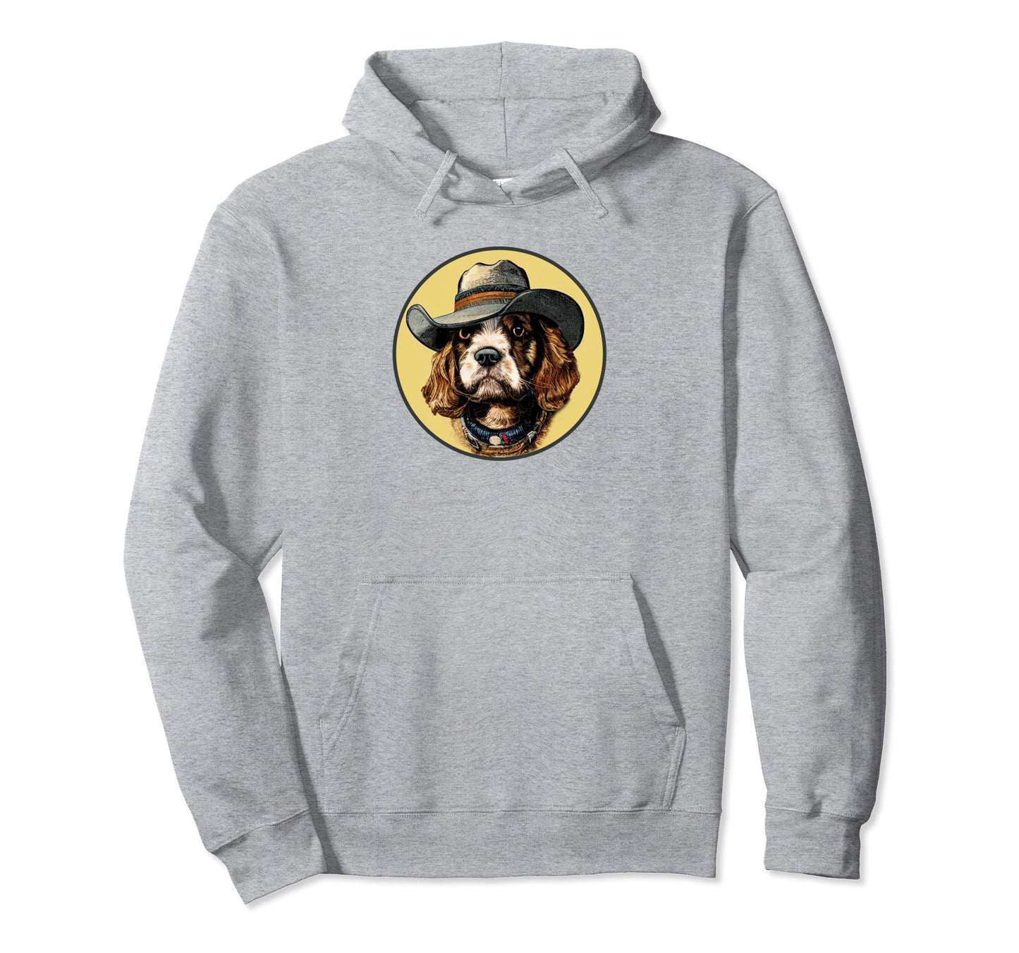 Cocker Spaniel Cowboy Funny Western Hoodie - Aesthetic Graphic for Adults - T-Shirt, Sweatshirt, Hoodie