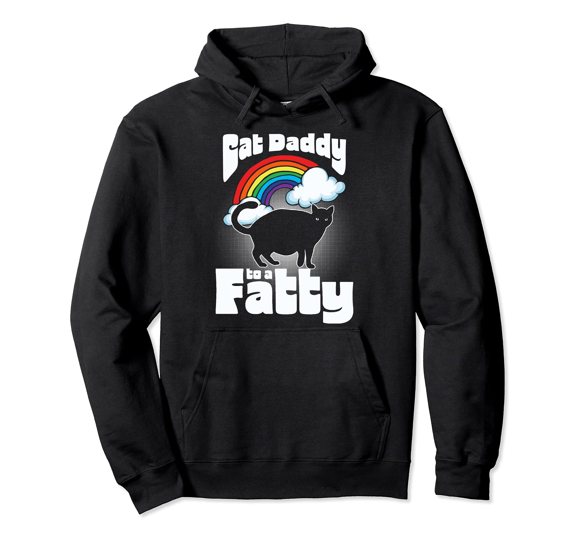 Cat Daddy To Fatty Funny 80S Rainbow Hoodie - Custom Art Print for Adults - T-Shirt, Sweatshirt, Hoodie