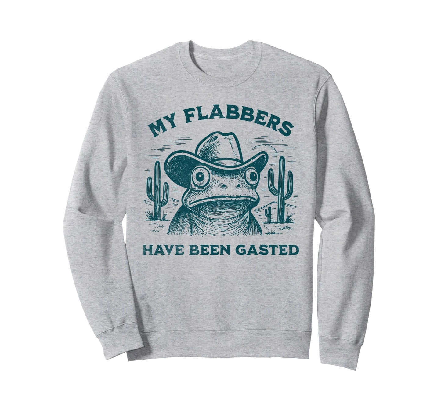 Flabbergasted Cowboy Frog Desert Sweatshirt - Graphic Print for Adults - T-Shirt, Sweatshirt, Hoodie