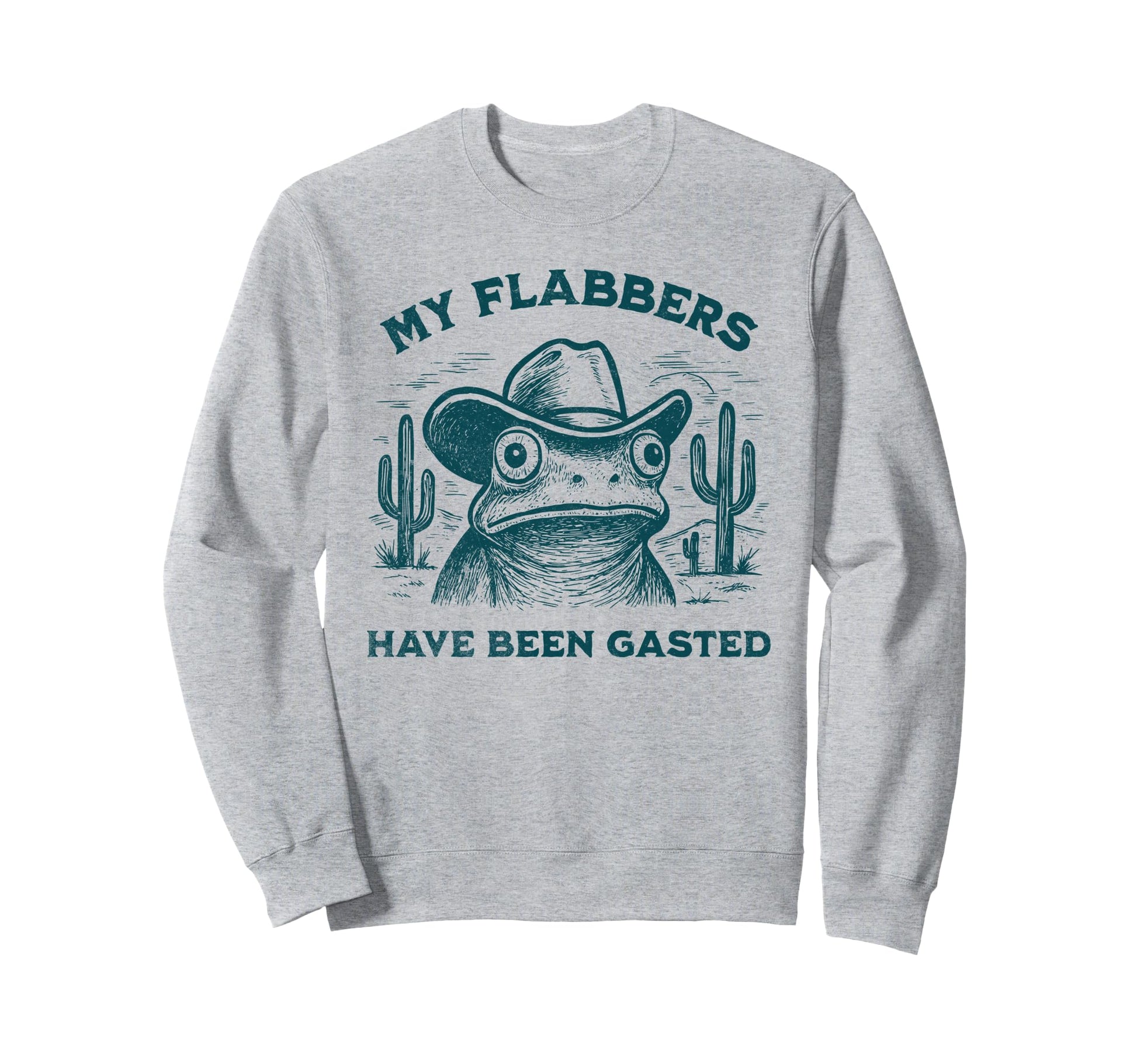Flabbergasted Cowboy Frog Desert Sweatshirt - Graphic Print for Adults - T-Shirt, Sweatshirt, Hoodie