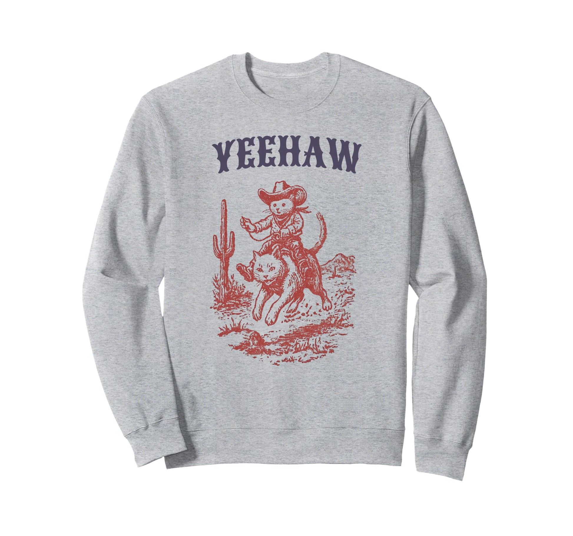 Cowboy Mouse Riding Cat Western Sweatshirt - Streetwear Style for Adults - T-Shirt, Sweatshirt, Hoodie