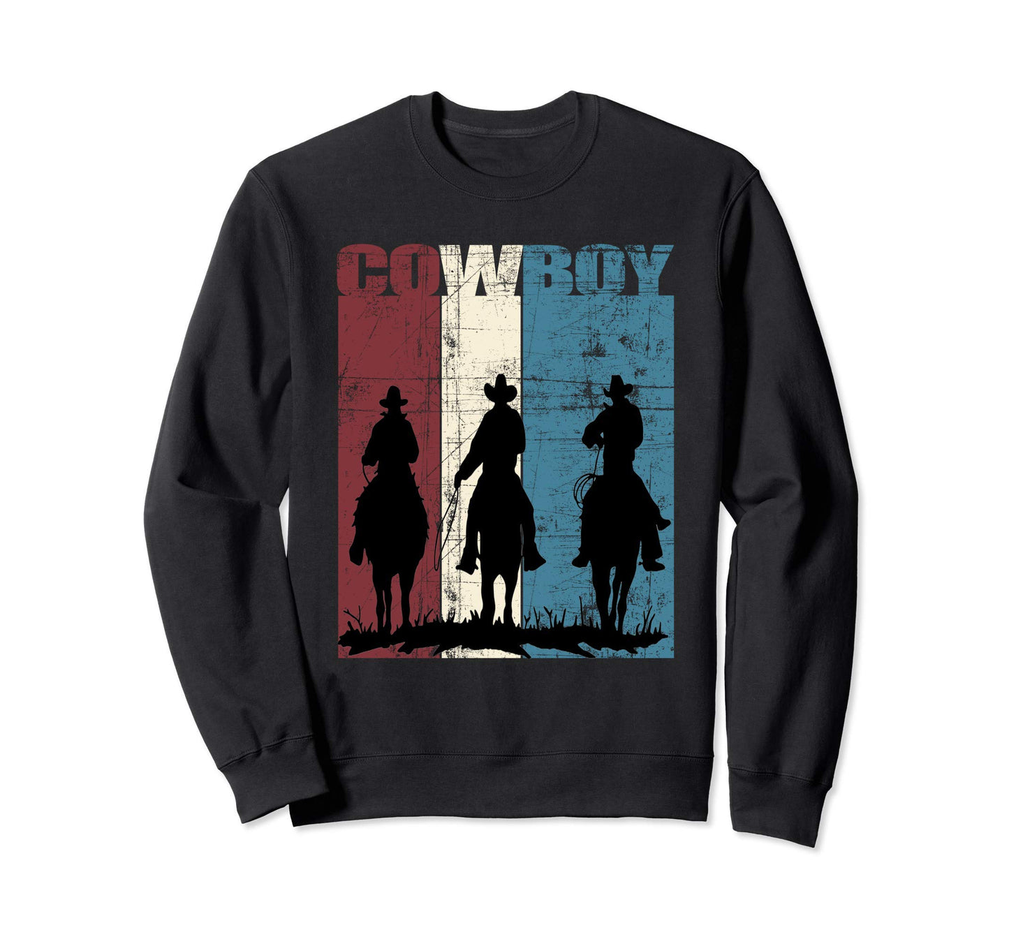 Cowboys Western Cowboy Distressed Sweatshirt - Aesthetic Graphic for Adults - T-Shirt, Sweatshirt, Hoodie