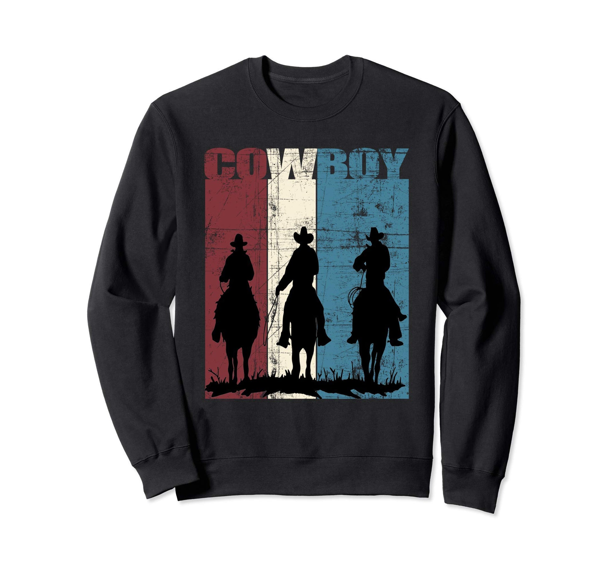 Cowboys Western Cowboy Distressed Sweatshirt - Aesthetic Graphic for Adults - T-Shirt, Sweatshirt, Hoodie