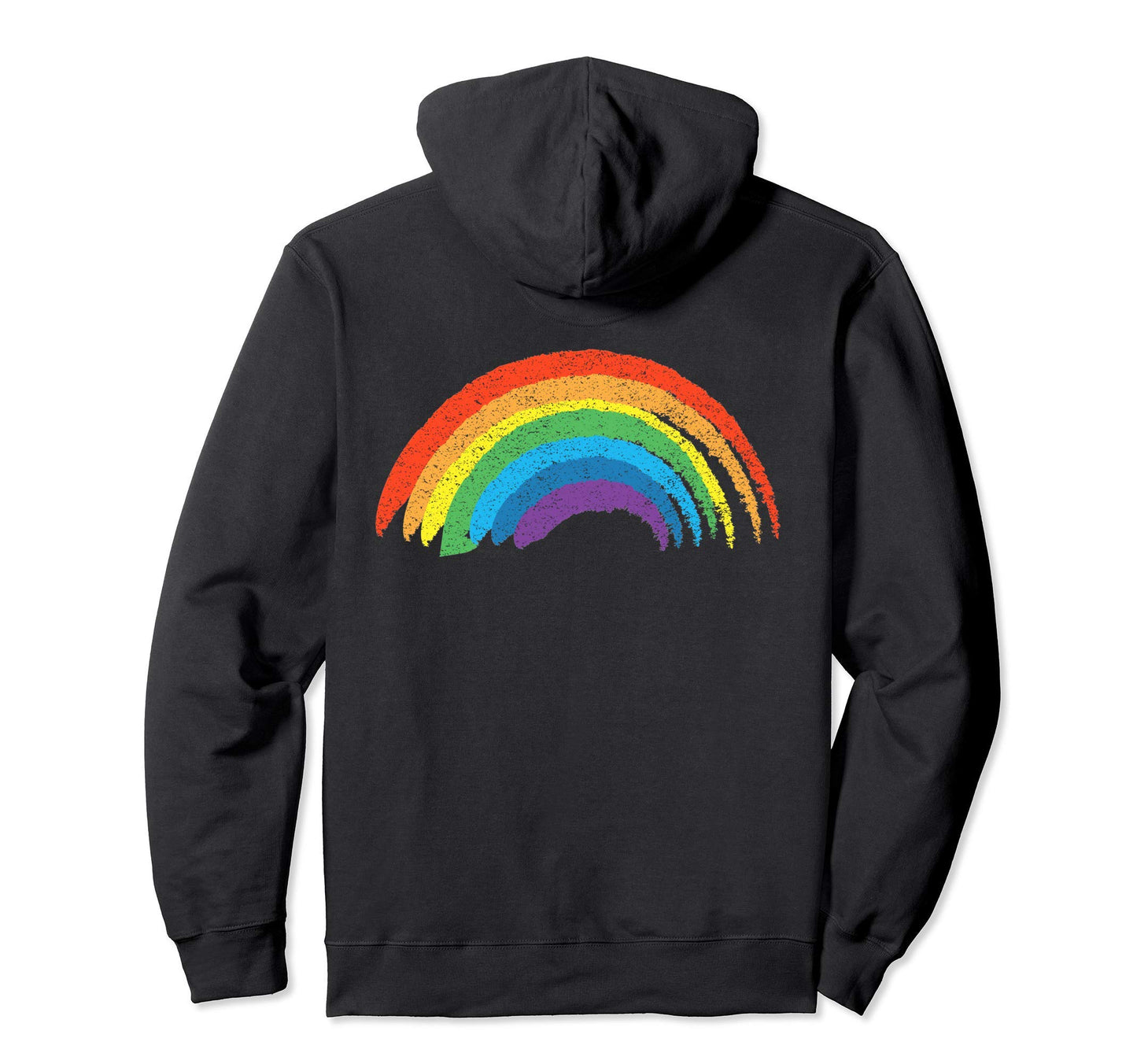 Rainbow Distressed Hoodie - Minimalist Print for Adults - T-Shirt, Sweatshirt, Hoodie