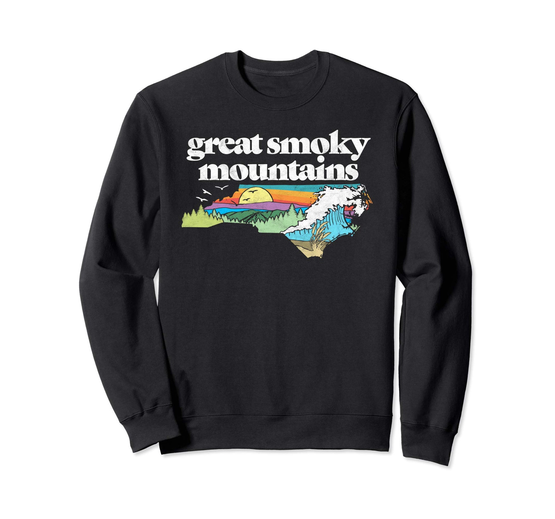 Great Smoky Mountains North Carolina Sweatshirt - Minimalist Print Unisex - T-Shirt, Sweatshirt, Hoodie