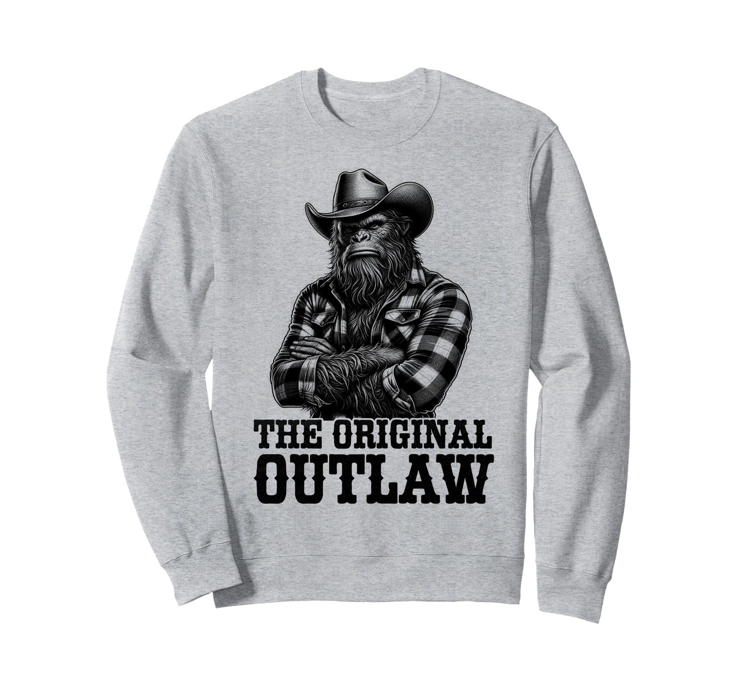 Bigfoot Sasquatch Funny Cowboy Cryptid Sweatshirt - Graphic Print Unisex - T-Shirt, Sweatshirt, Hoodie