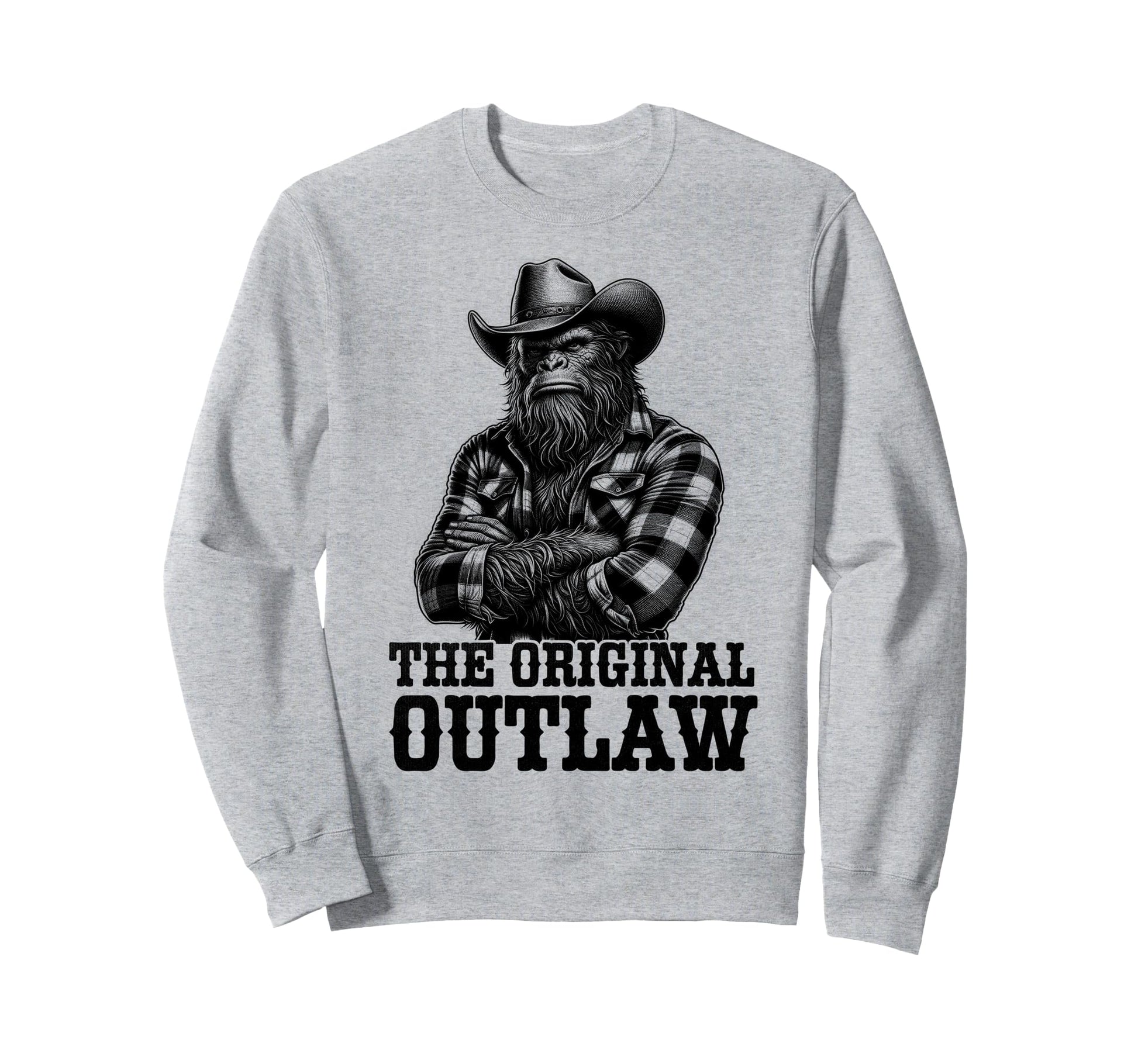 Bigfoot Sasquatch Funny Cowboy Cryptid Sweatshirt - Graphic Print Unisex - T-Shirt, Sweatshirt, Hoodie
