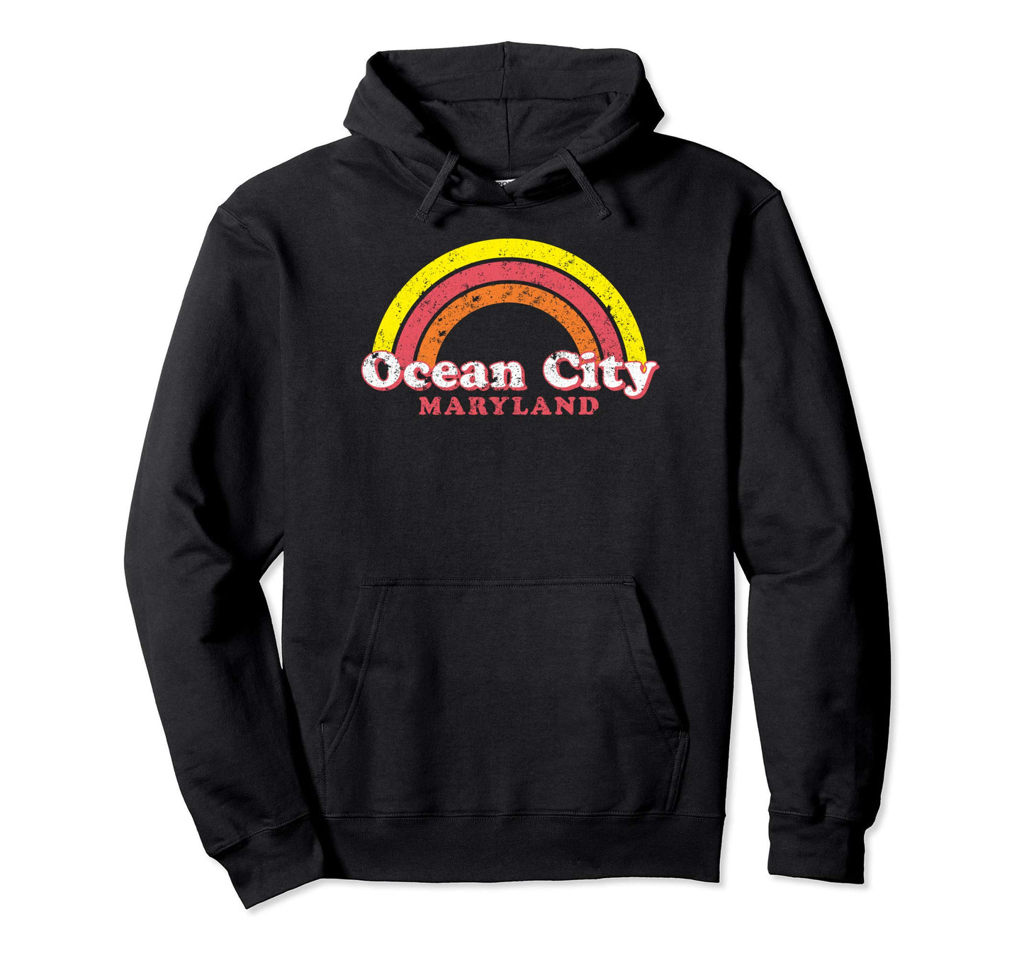 Ocean City Md 70S Rainbow Sweatshirt - Novelty Apparel Men Women - T-Shirt, Sweatshirt, Hoodie