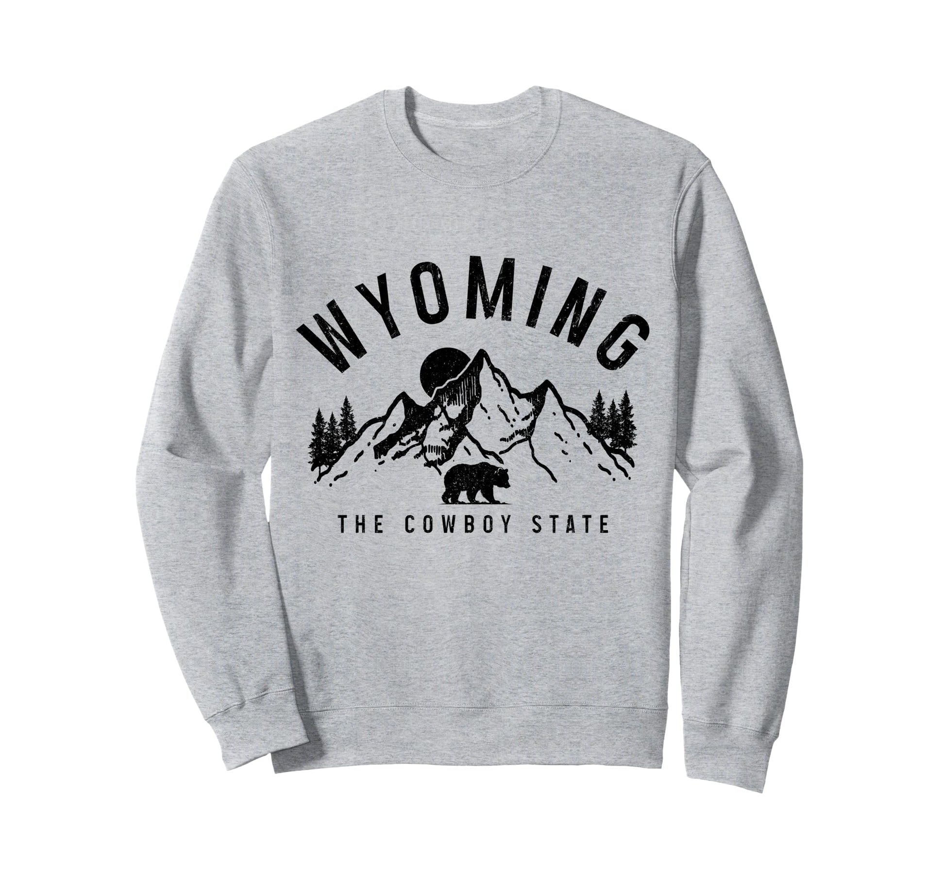 Wyoming Cowboy State Mountains Bear Sweatshirt - Graphic Print for Adults - T-Shirt, Sweatshirt, Hoodie
