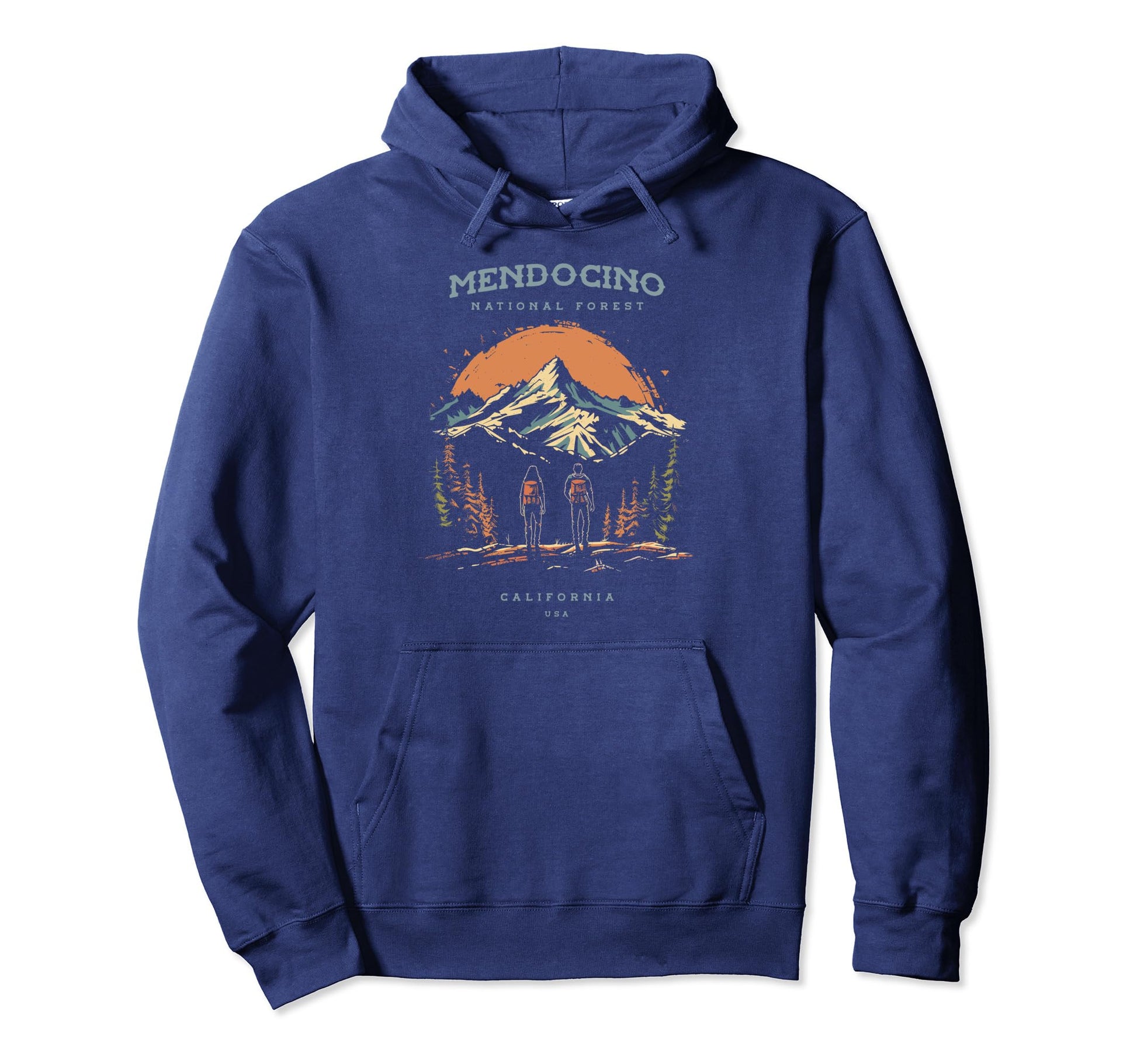 Mendocino National Forest Backpacking Hoodie - Graphic Print for Adults - T-Shirt, Sweatshirt, Hoodie