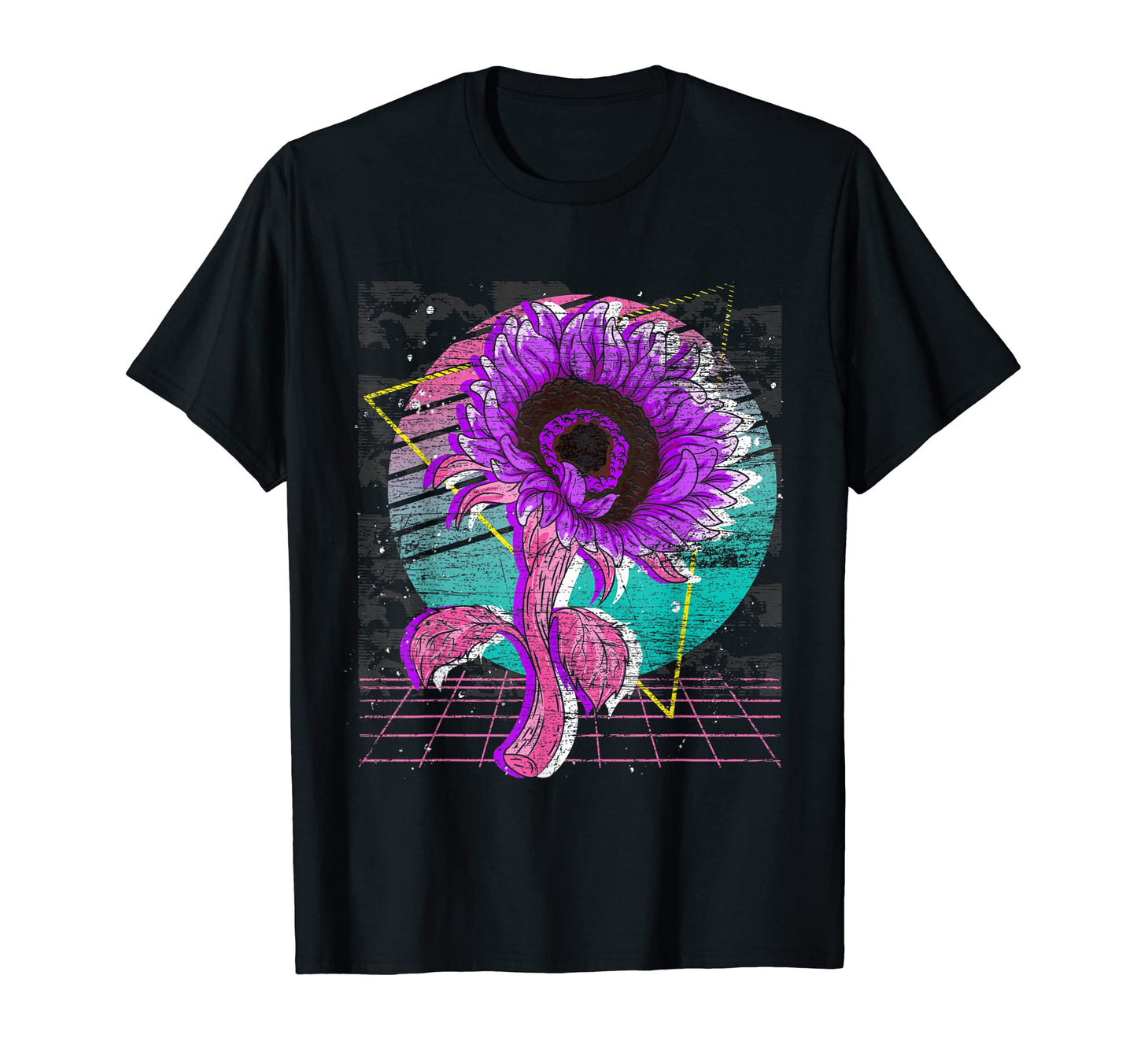 Floral Synthwave 90S Aesthetic T-Shirt - Aesthetic Graphic Men Women - T-Shirt, Sweatshirt, Hoodie