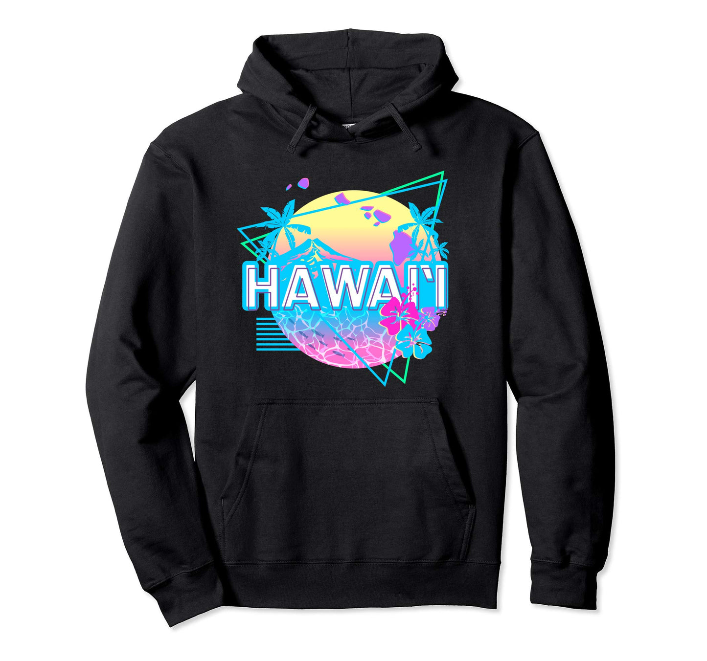 Aesthetic Hawaii Vaporwave Hawaiian Hoodie - Aesthetic Graphic for Adults - T-Shirt, Sweatshirt, Hoodie