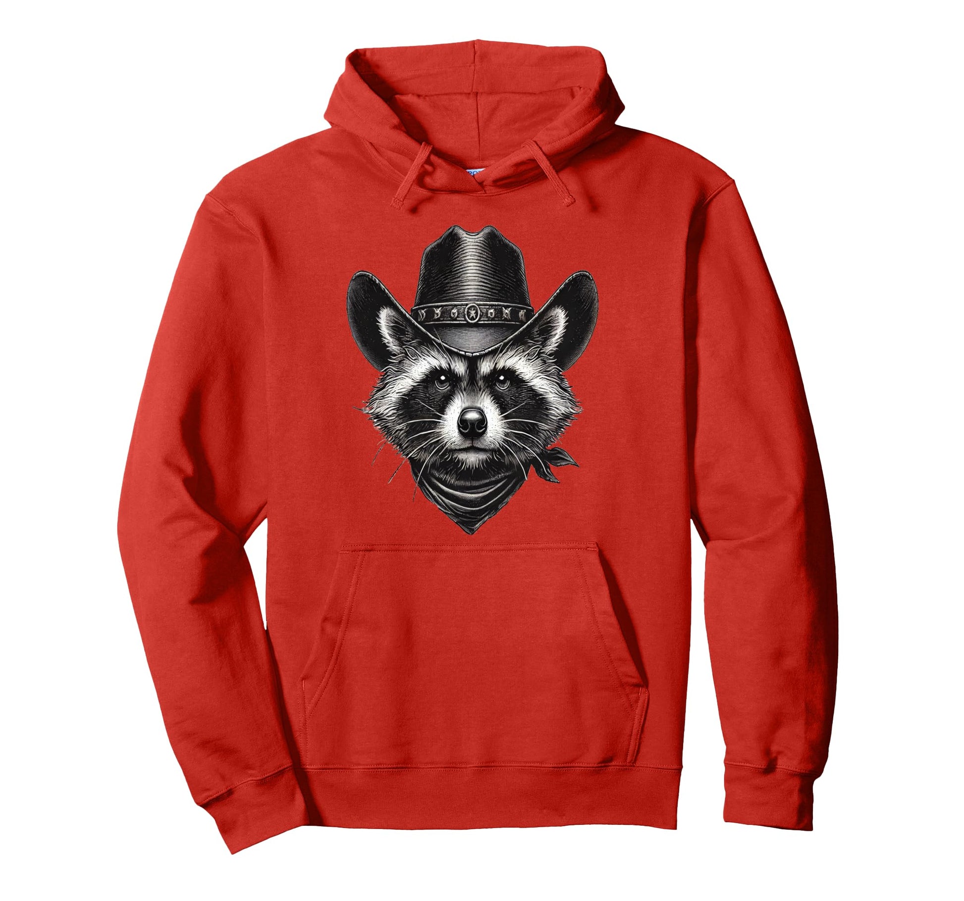 Racoon Cowboy Cowgirl Wearing Western Hoodie - Custom Art Print for Adults - T-Shirt, Sweatshirt, Hoodie