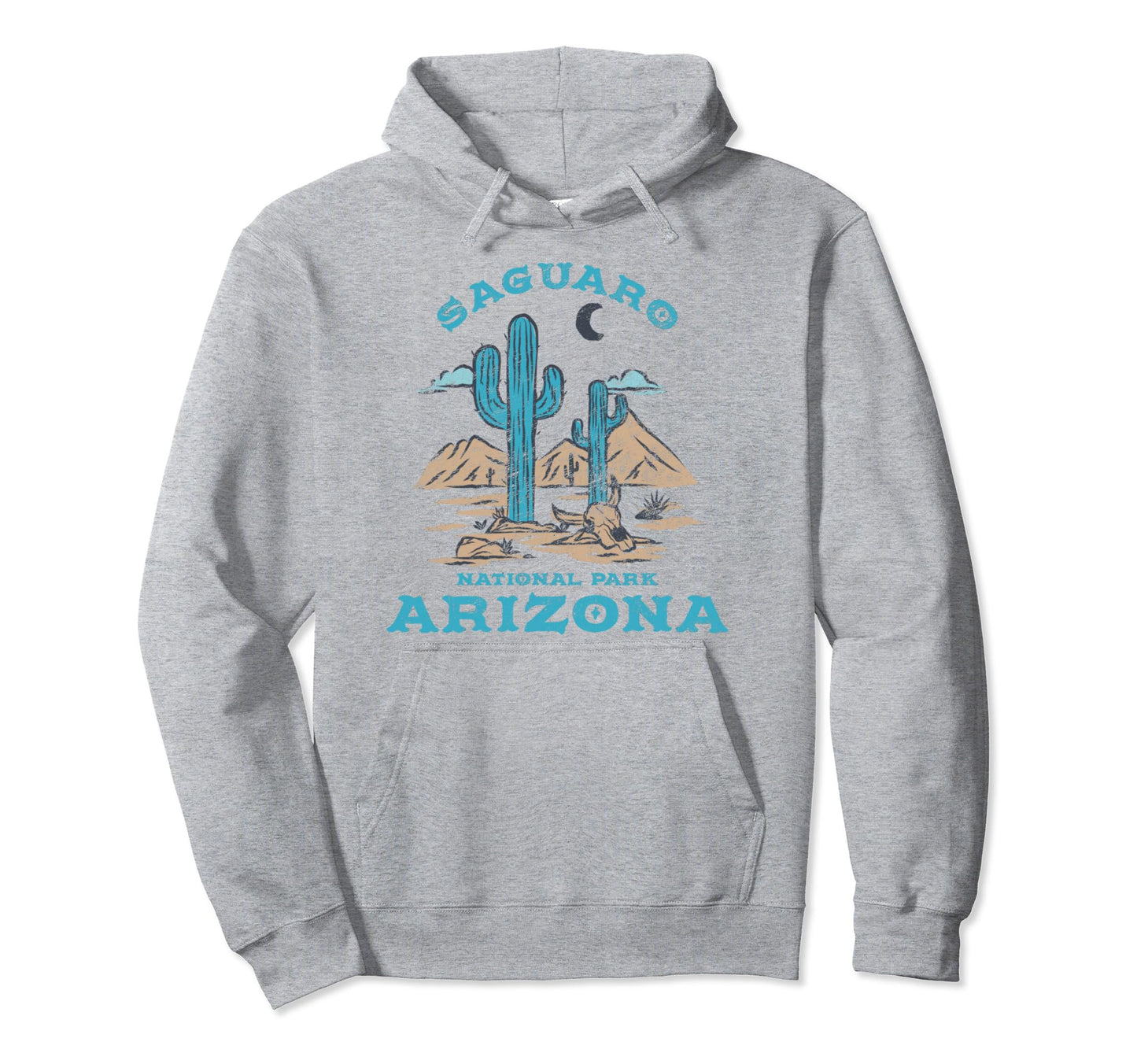 Saguaro Cactus Moon Arizona National Park Hoodie - Novelty Apparel Unisex - T-Shirt, Sweatshirt, Hoodie