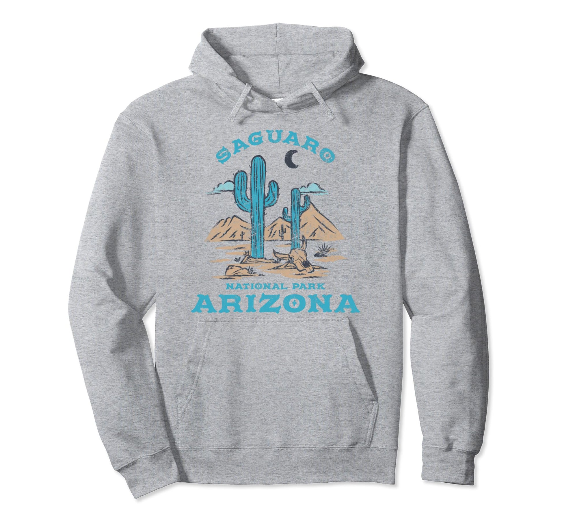 Saguaro Cactus Moon Arizona National Park Hoodie - Novelty Apparel Unisex - T-Shirt, Sweatshirt, Hoodie