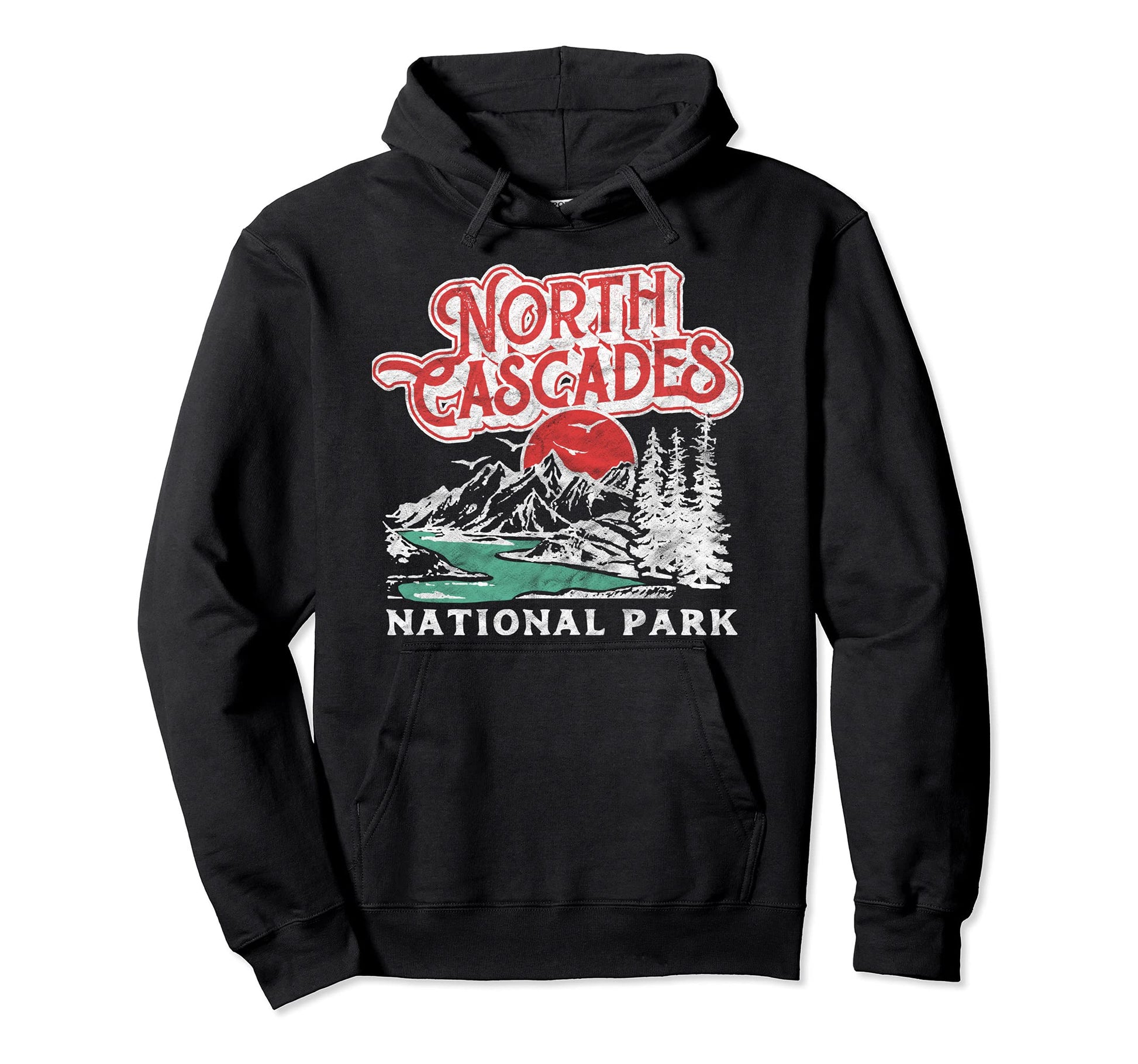 North Cascades National Park 80S Hoodie - Casual Everyday Wear for Adults - T-Shirt, Sweatshirt, Hoodie