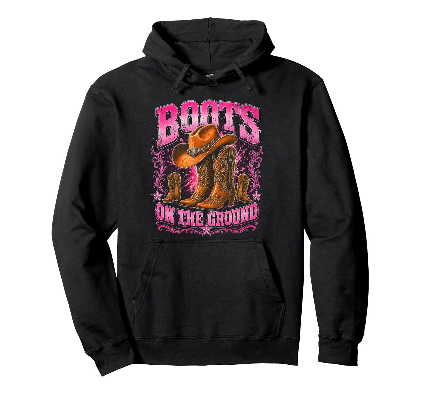 Boots Ground Western Cowboy Cowgirl Hoodie - Unique Graphic Men Women - T-Shirt, Sweatshirt, Hoodie