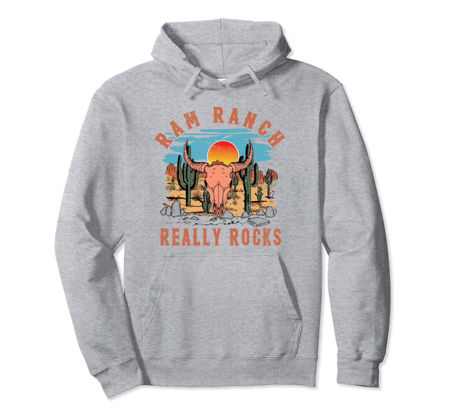 Western Country Bull Skull Ram Ranch Really Hoodie - Unique Graphic Unisex - T-Shirt, Sweatshirt, Hoodie