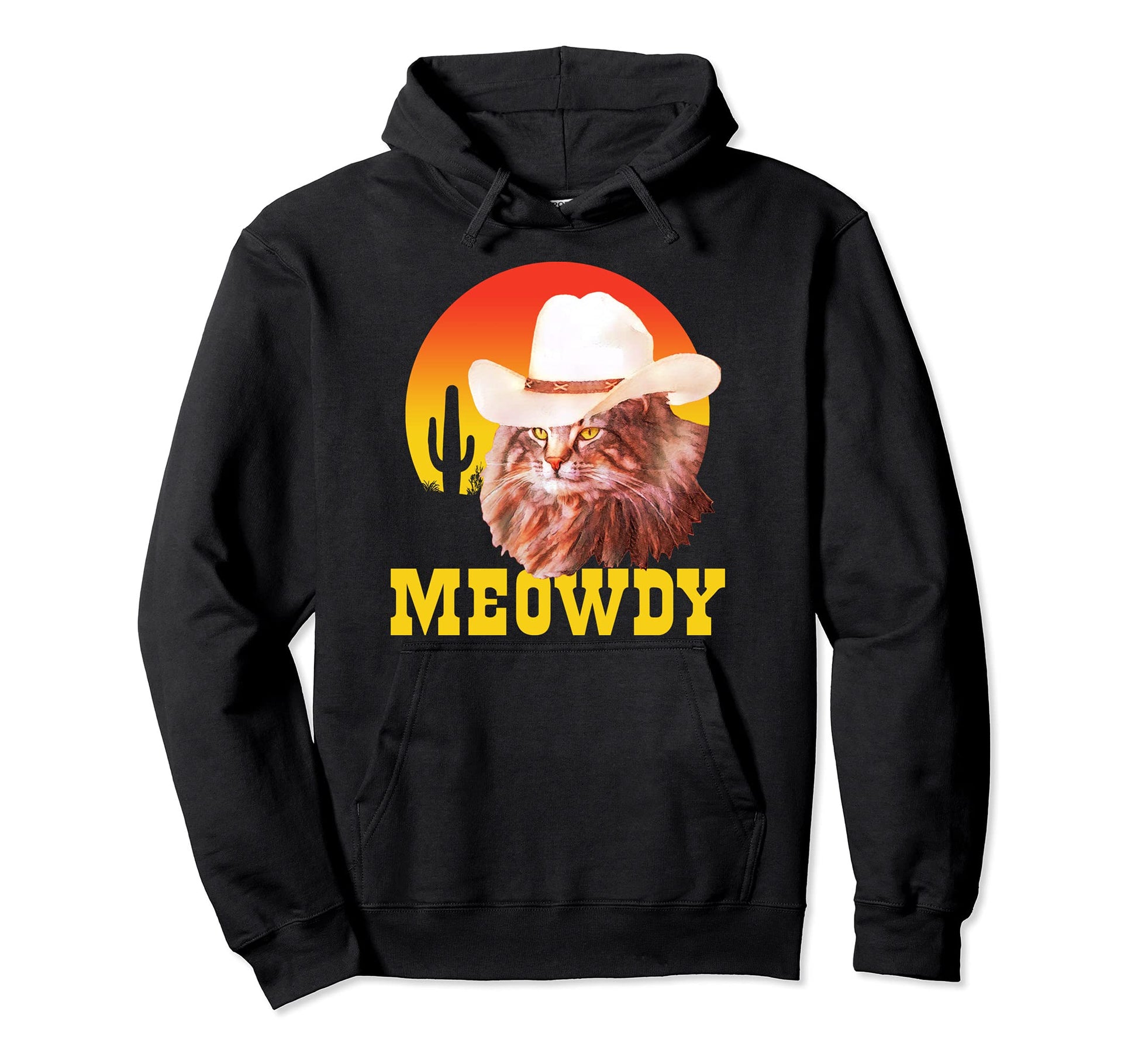 Meowdy Funny Country Music Cat Hoodie - Aesthetic Graphic for Adults - T-Shirt, Sweatshirt, Hoodie