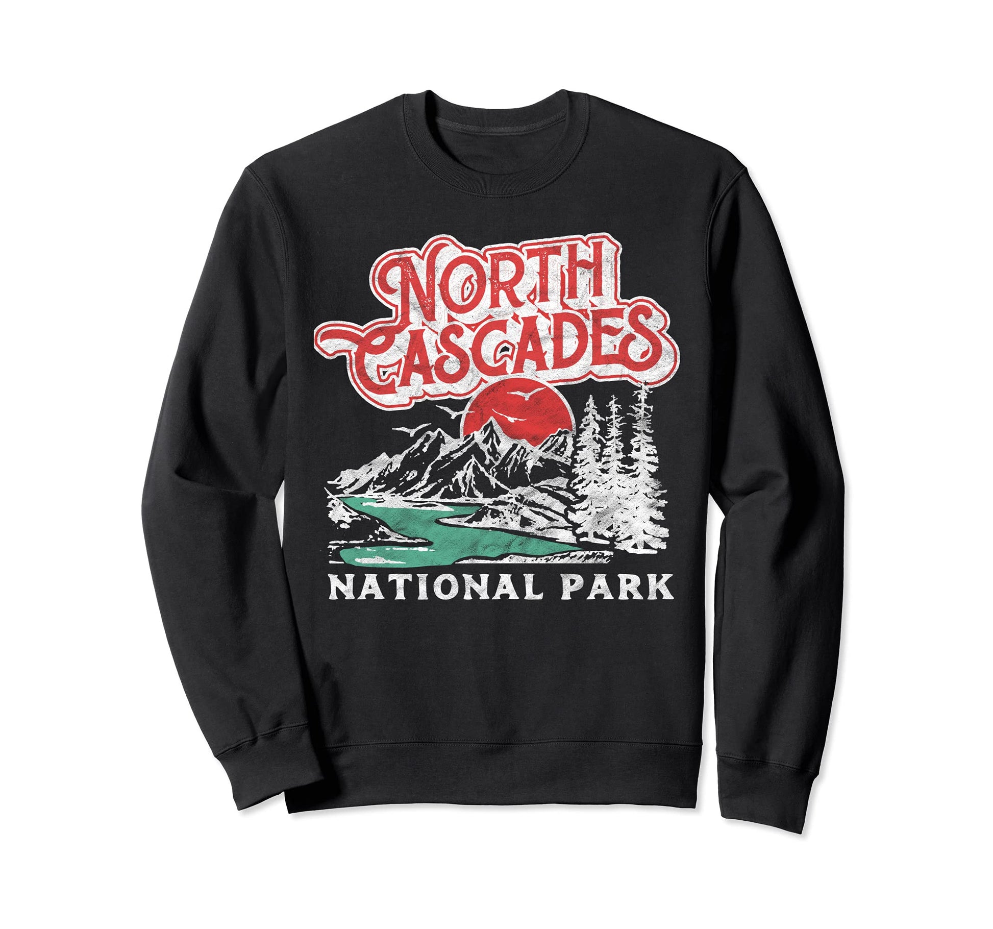 North Cascades National Park 80S Sweatshirt - Aesthetic Graphic Men Women - T-Shirt, Sweatshirt, Hoodie