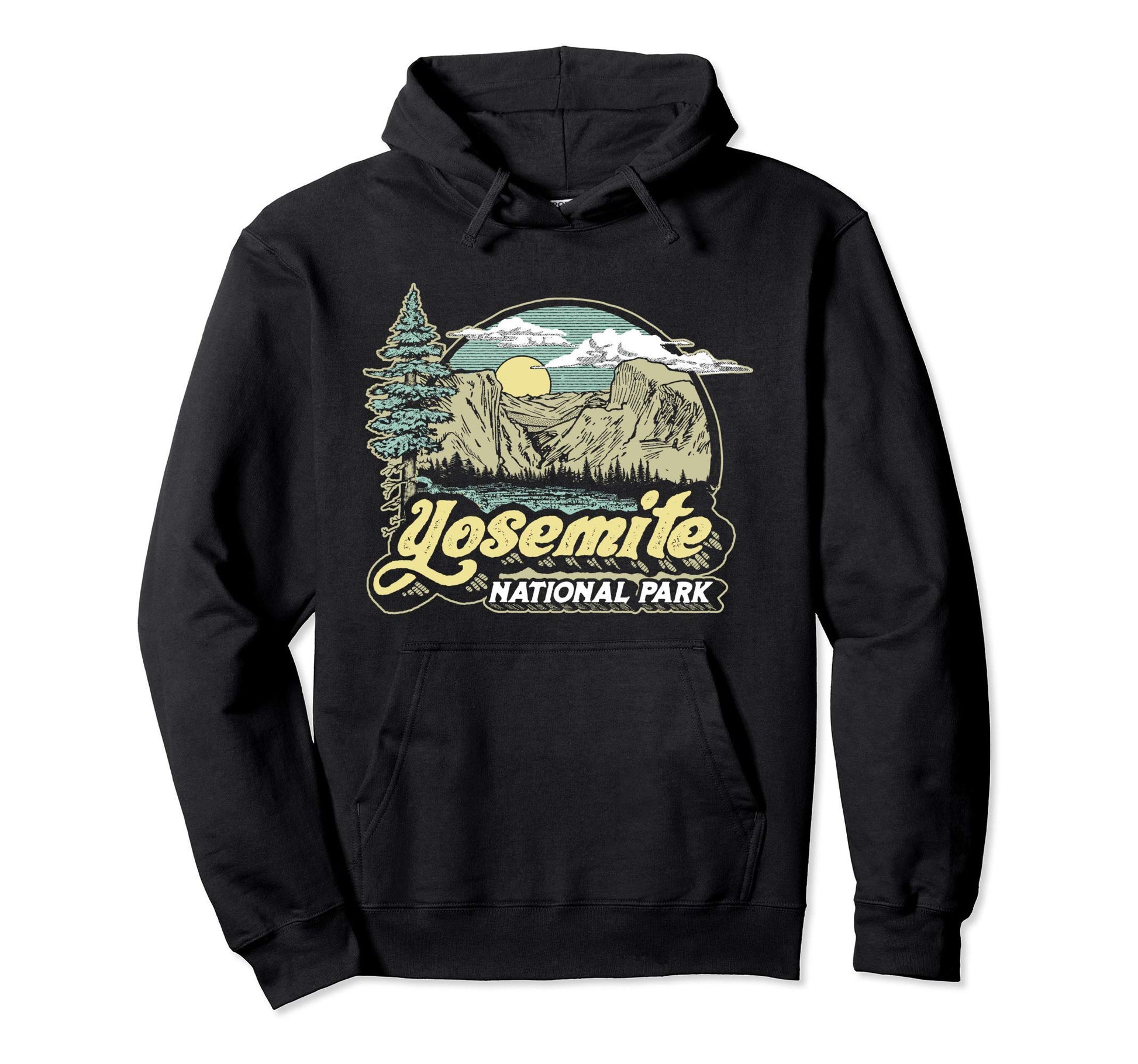Yosemite National Park Eighties 80S Hoodie - Minimalist Print Men Women - T-Shirt, Sweatshirt, Hoodie
