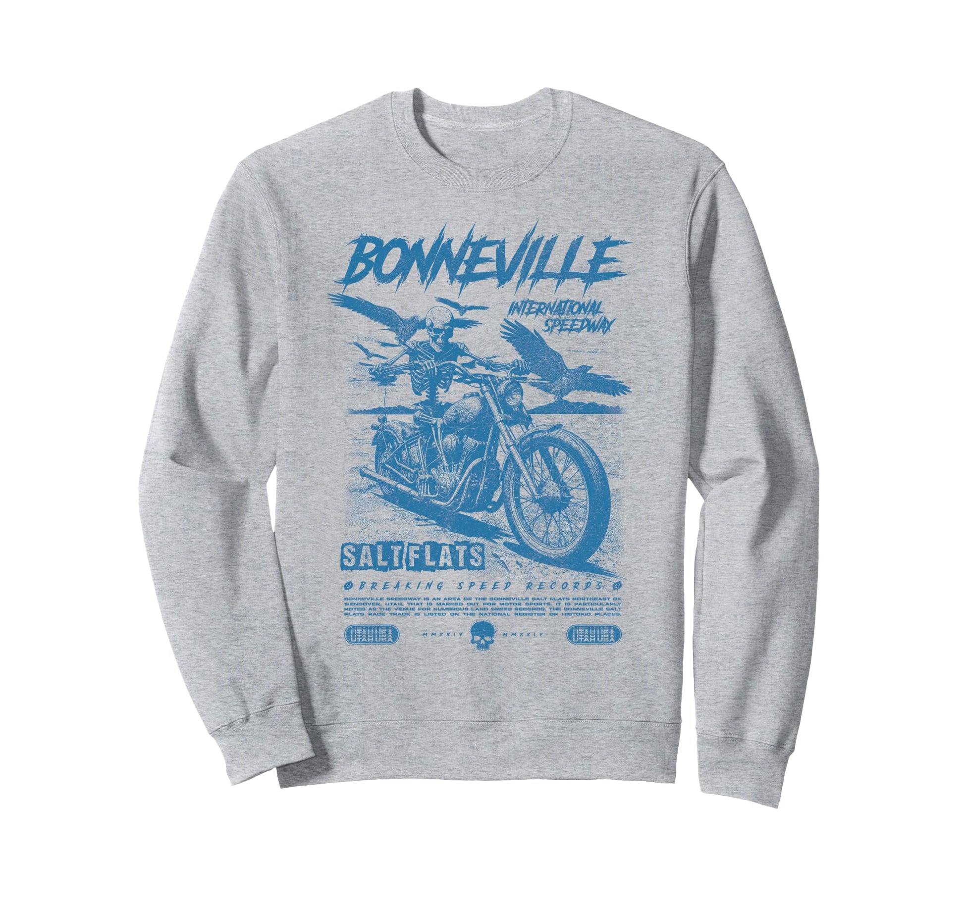 Bonneville Salt Flats Motorcycle Sweatshirt - Unique Graphic Men Women - T-Shirt, Sweatshirt, Hoodie