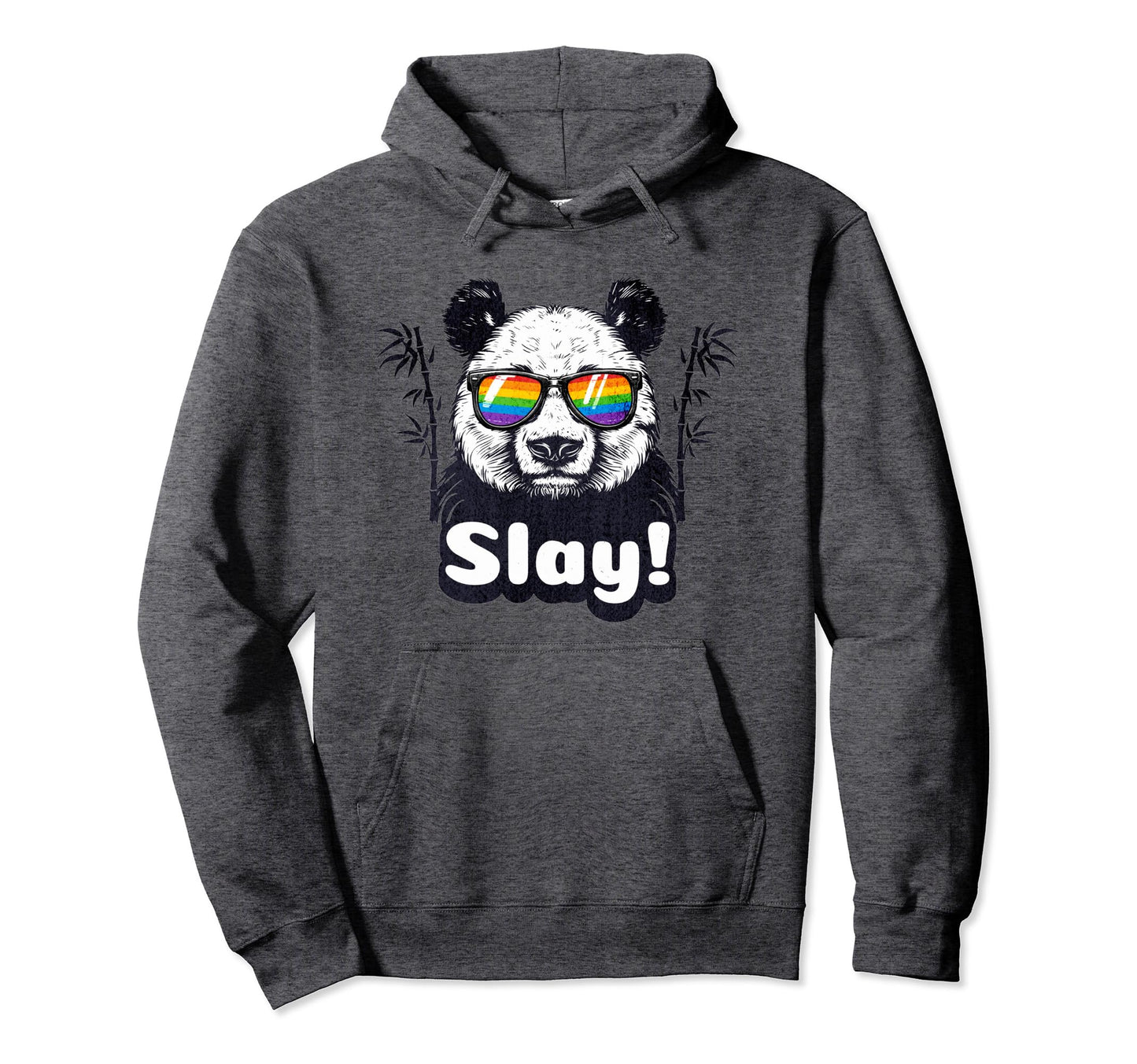 Slay Panda Rainbow Sunglasses Viral Meme Hoodie - Trendy Graphic for Adults - T-Shirt, Sweatshirt, Hoodie