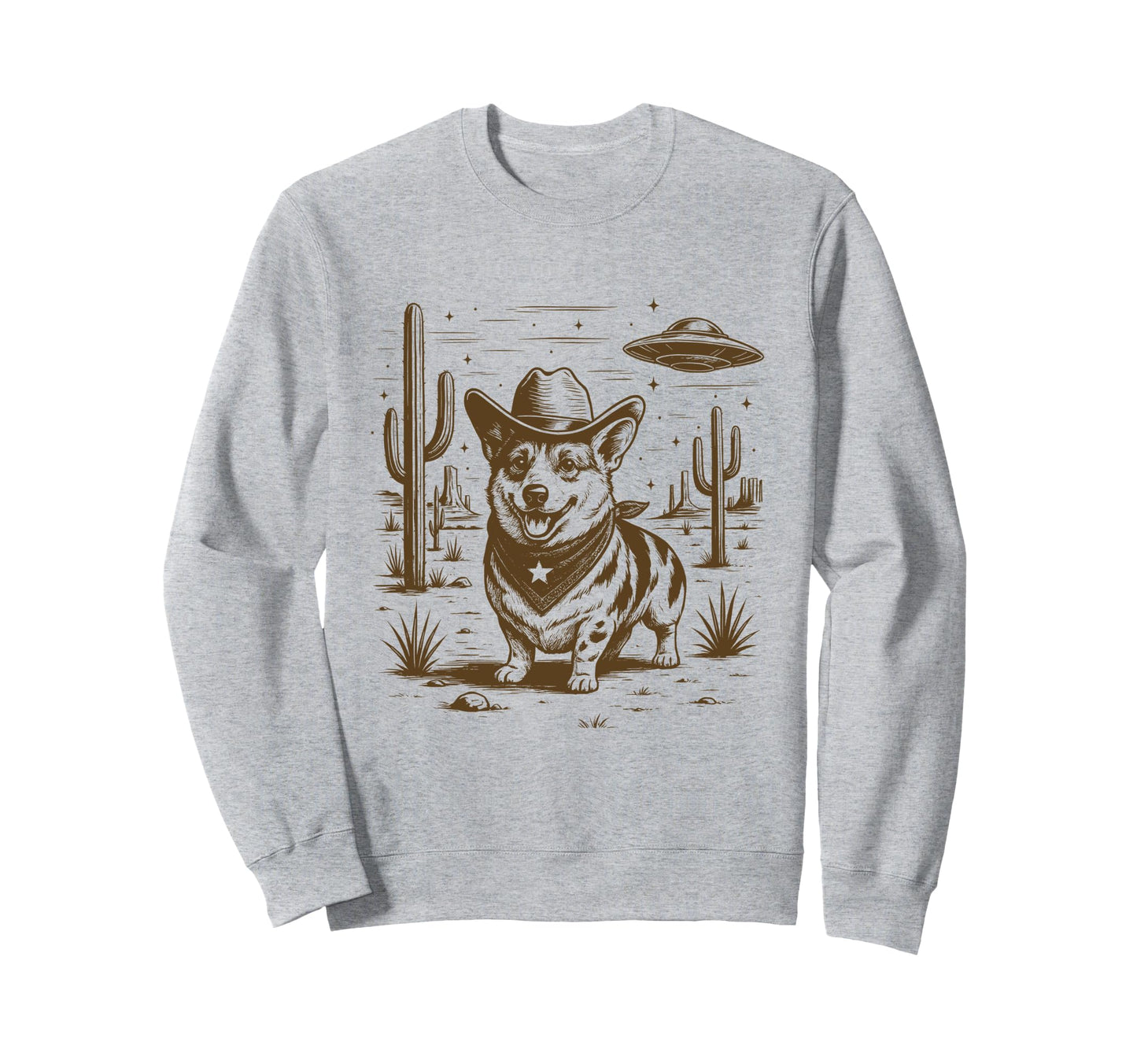 Corgi Dog Western Cowboy Sweatshirt - Fun Novelty Design Unisex - T-Shirt, Sweatshirt, Hoodie