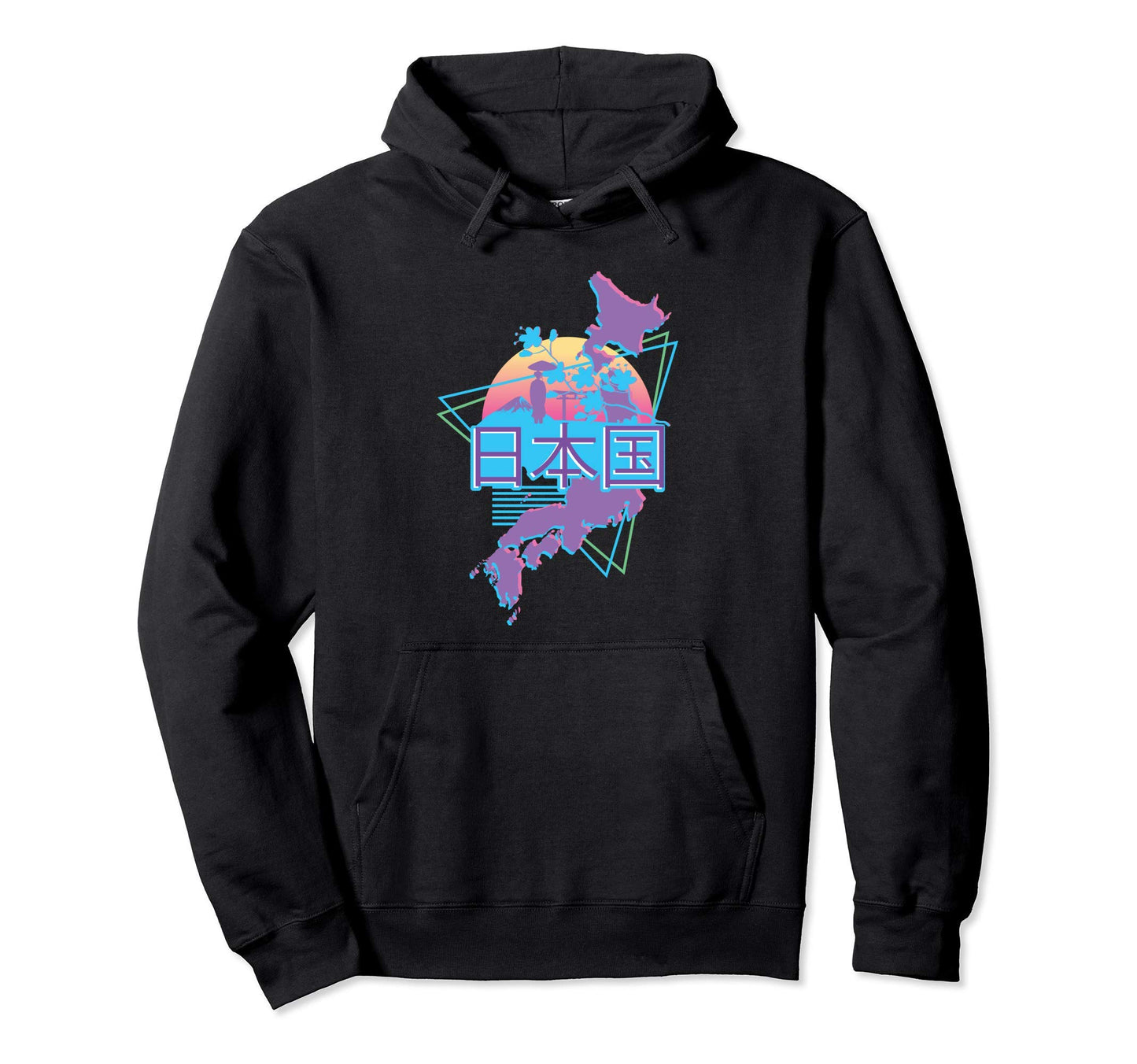 Aesthetic Japan Vaporwave Japanese Map Hoodie - Trendy Graphic for Adults - T-Shirt, Sweatshirt, Hoodie