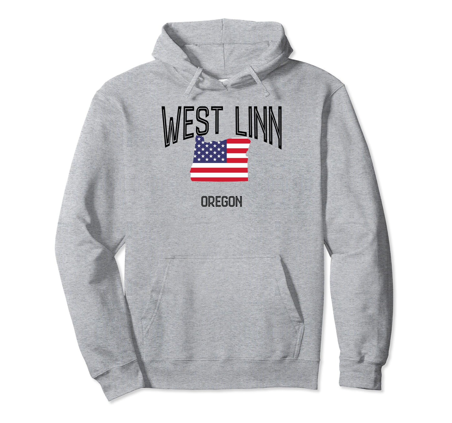 West Linn Oregon Or Throwback Usa Flag Hoodie - Graphic Print Men Women - T-Shirt, Sweatshirt, Hoodie