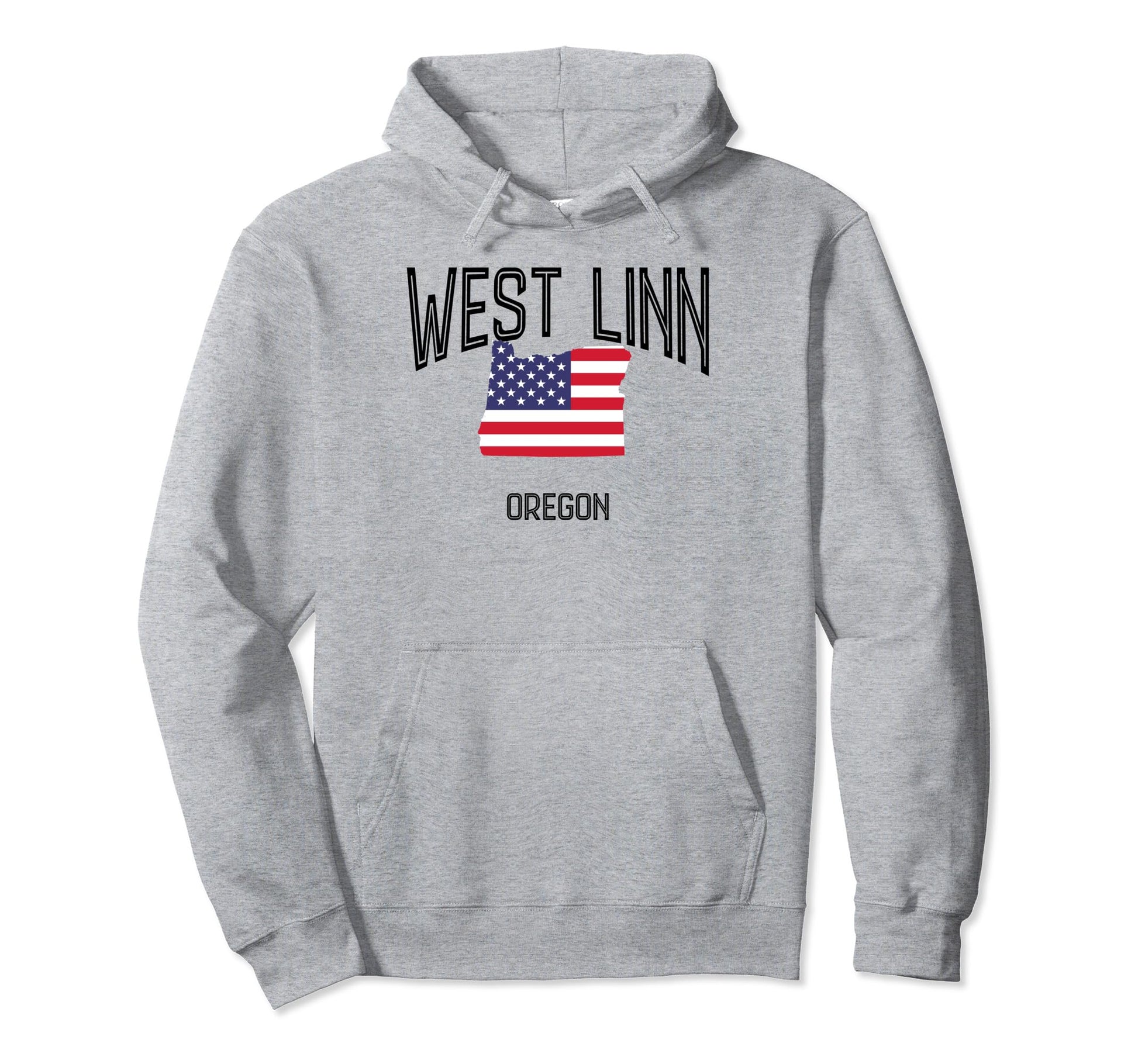 West Linn Oregon Or Throwback Usa Flag Hoodie - Graphic Print Men Women - T-Shirt, Sweatshirt, Hoodie