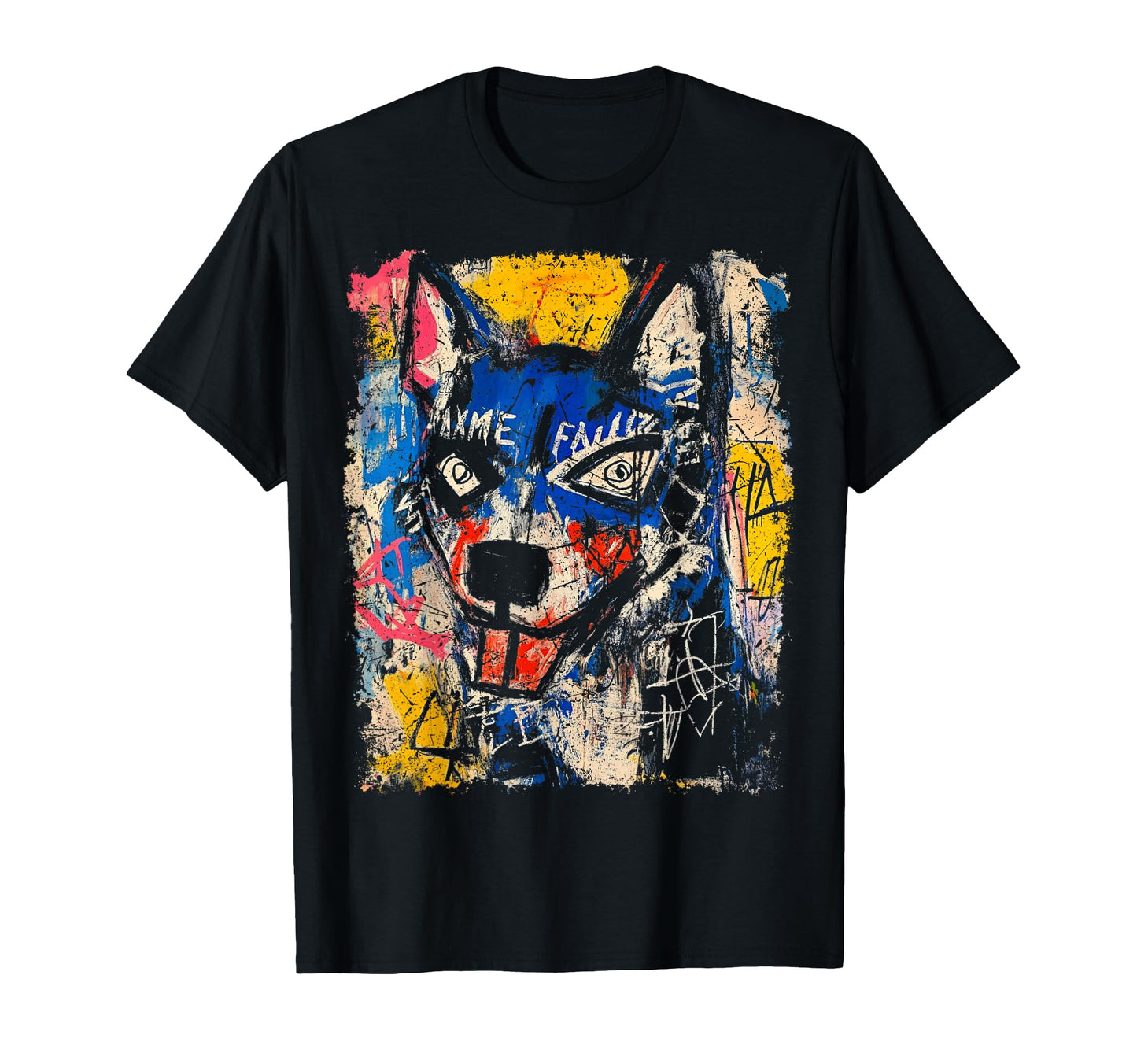 Pop Art Wolf 90S Graffiti T-Shirt - Unique Graphic Men Women - T-Shirt, Sweatshirt, Hoodie