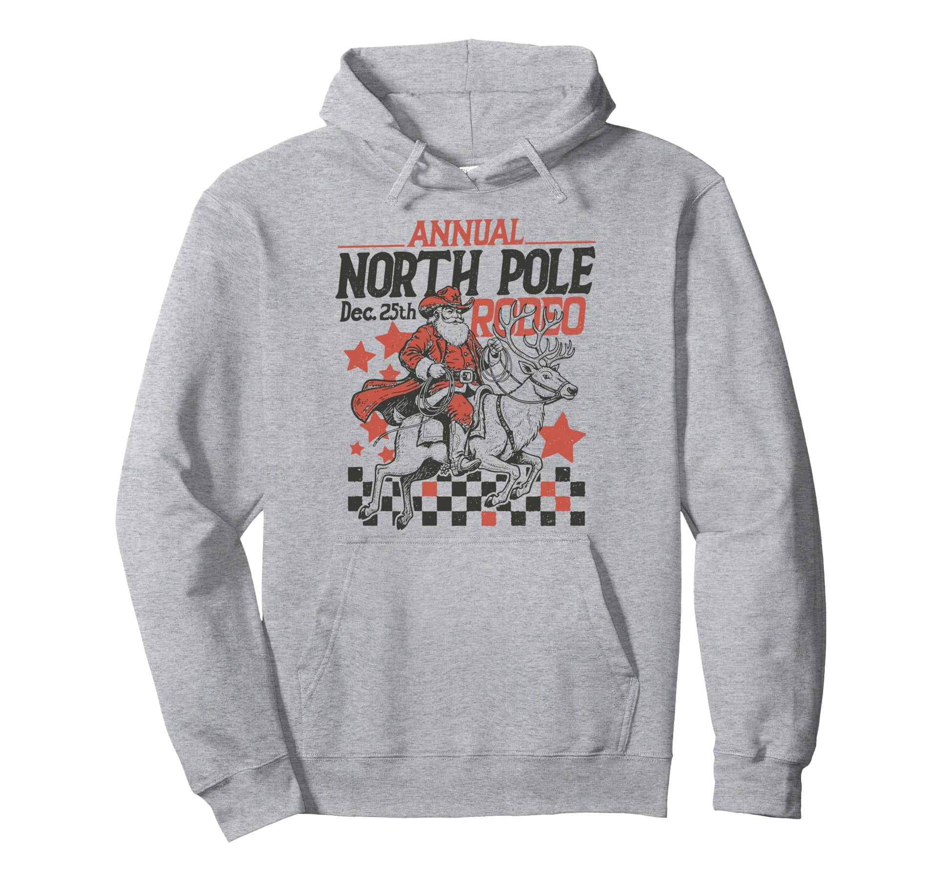 Annual North Pole Rodeo Santa Western Hoodie - Minimalist Print Unisex - T-Shirt, Sweatshirt, Hoodie