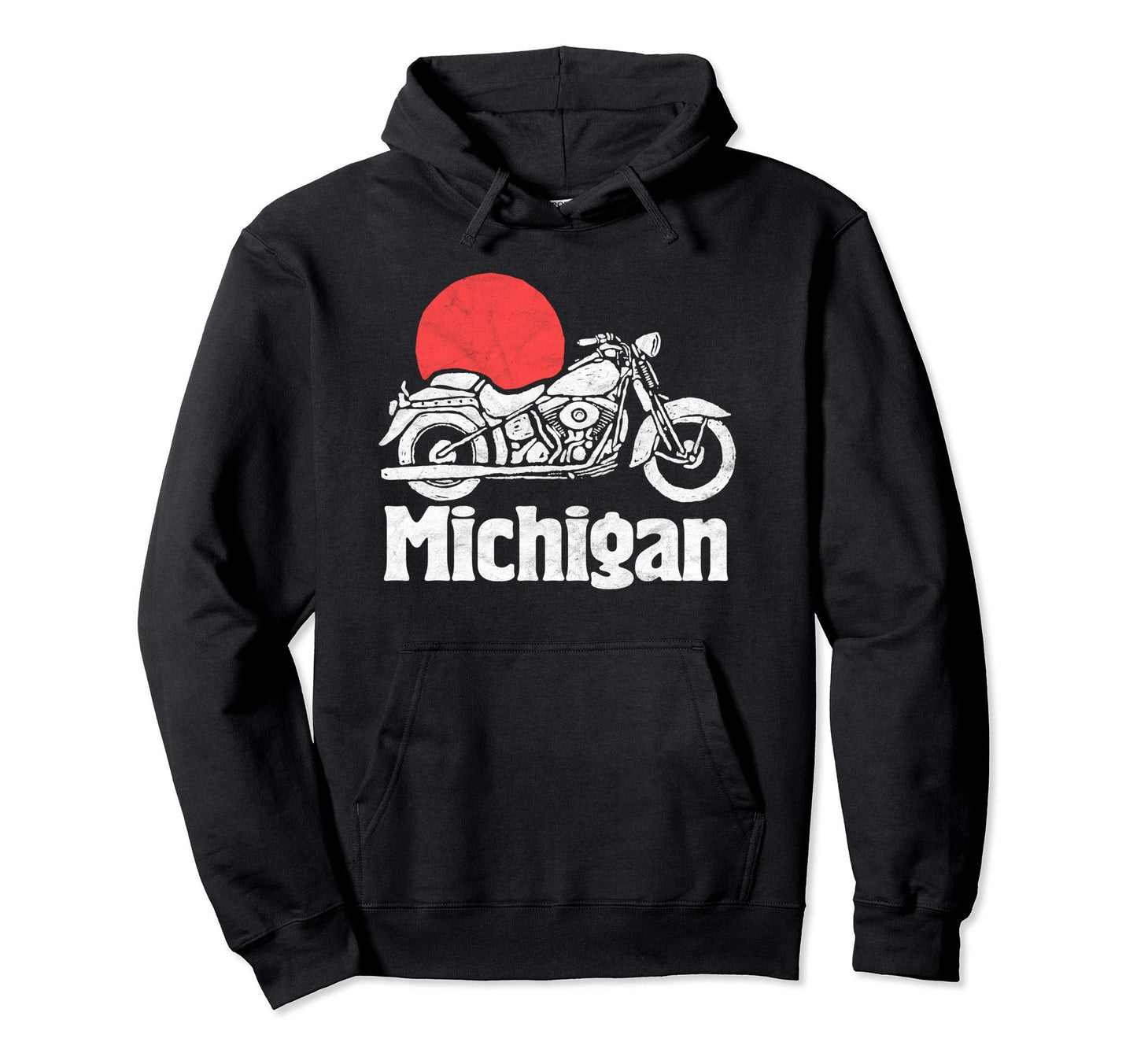 Michigan Motorcycle Sun Minimalist Hoodie - Aesthetic Graphic Unisex - T-Shirt, Sweatshirt, Hoodie
