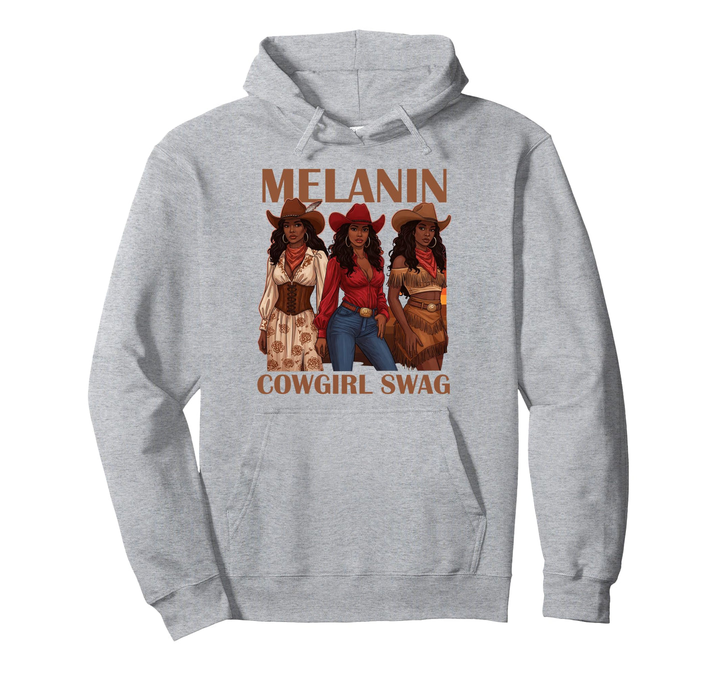 Lets Go Western Country Melanin Hoodie - Minimalist Print Men Women - T-Shirt, Sweatshirt, Hoodie