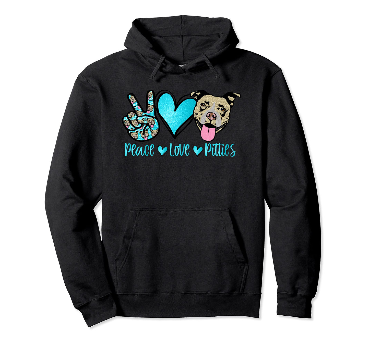 Carolina Adopt Bulls Peace Love Hoodie - Casual Everyday Wear Unisex - T-Shirt, Sweatshirt, Hoodie