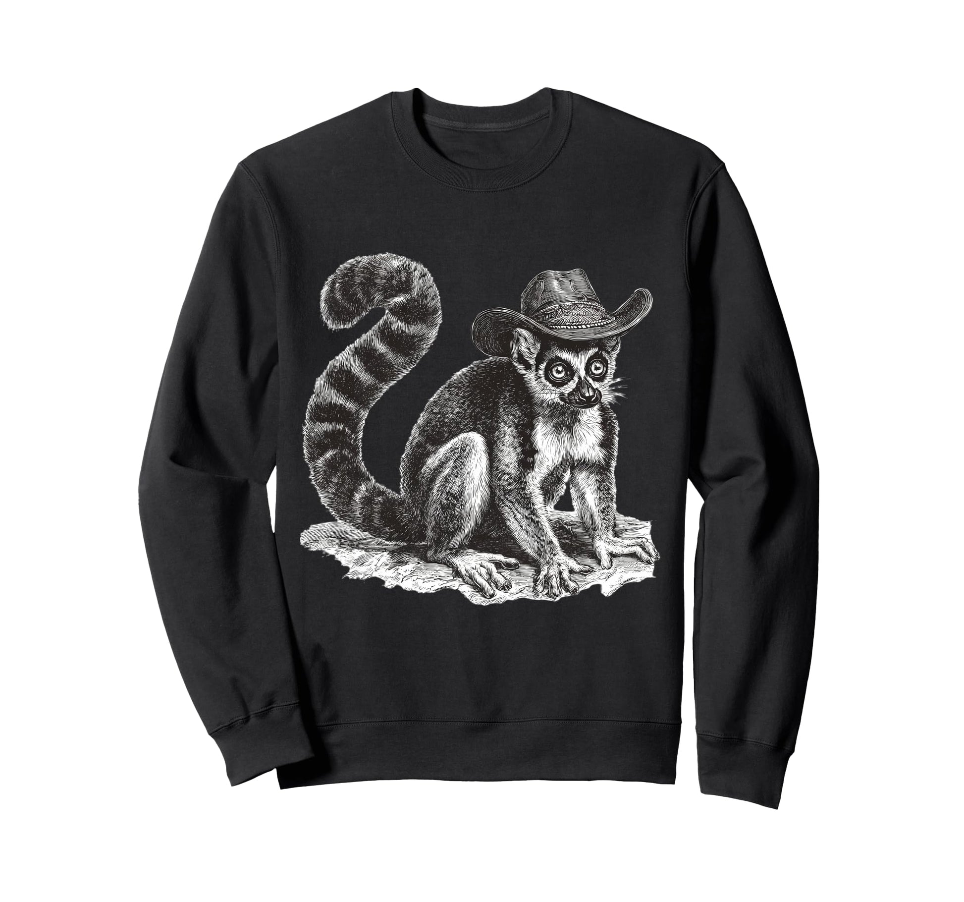 Lemur Cowboy Rodeo Cowgirl Western Sweatshirt - Unique Graphic for Adults - T-Shirt, Sweatshirt, Hoodie