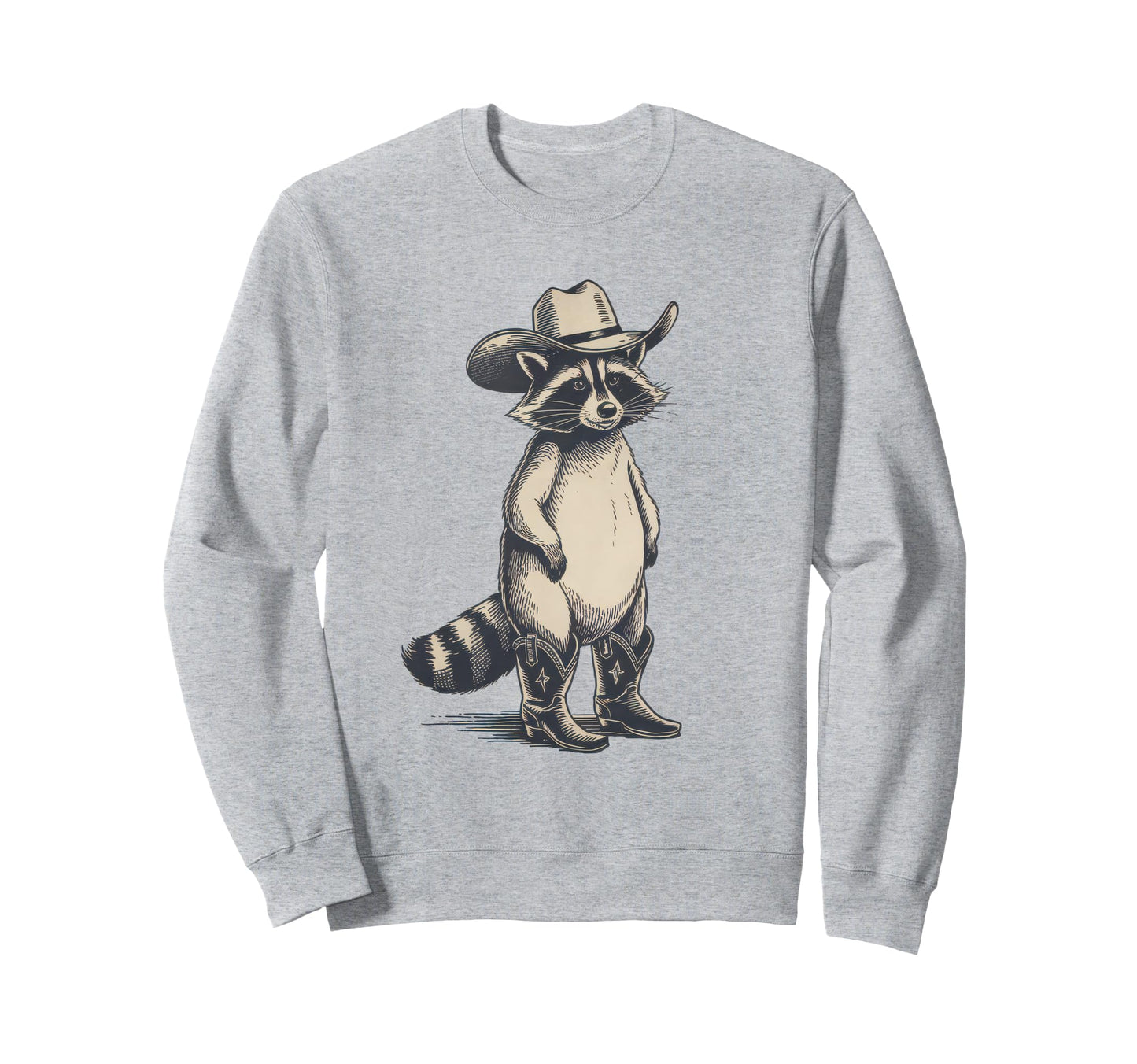 Raccoon 90S Country Music Western Sweatshirt - Fun Novelty Design Unisex - T-Shirt, Sweatshirt, Hoodie