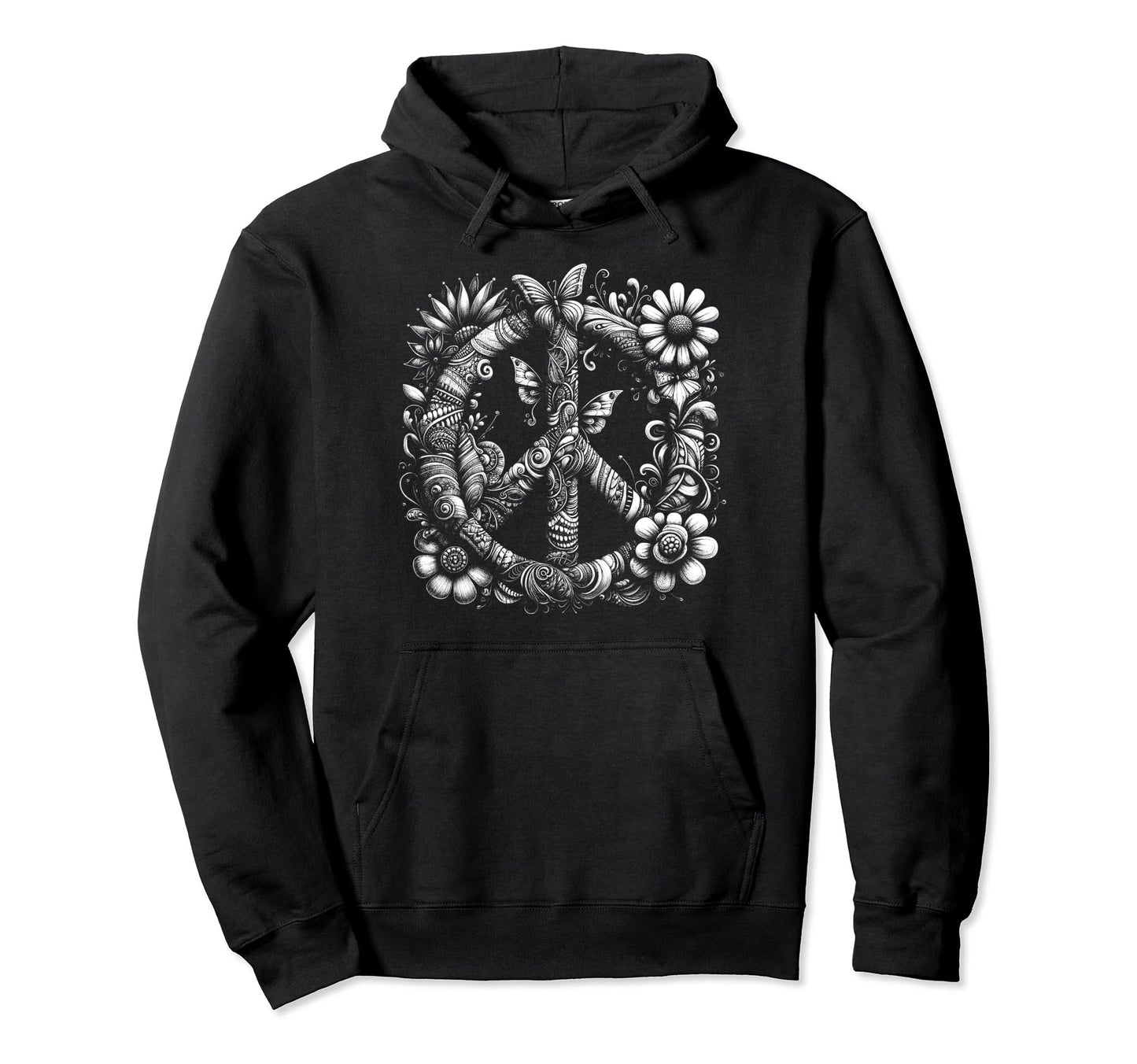 60S 70S Peace Love And Groovy Flower Hoodie - Fun Novelty Design Unisex - T-Shirt, Sweatshirt, Hoodie