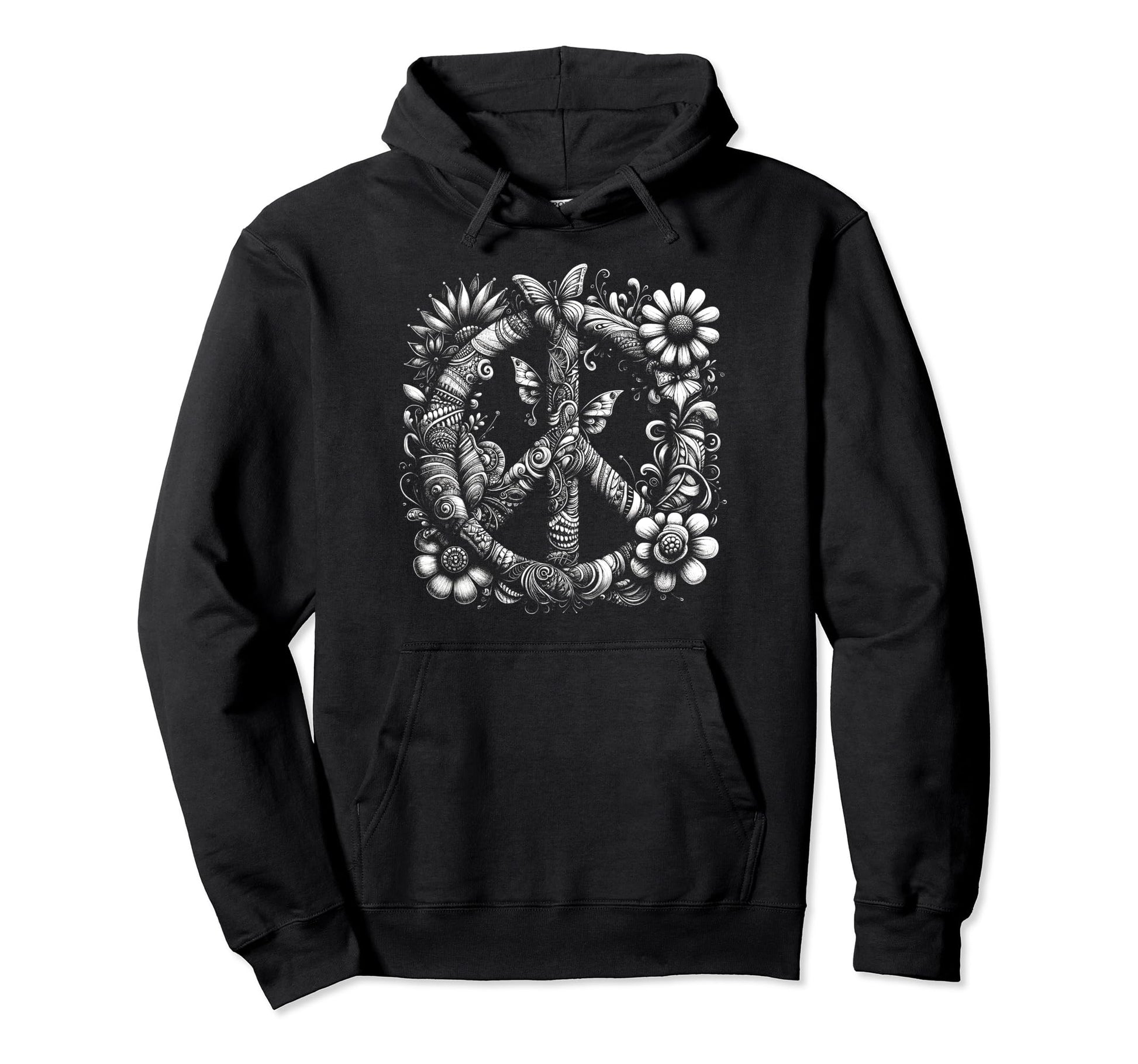 60S 70S Peace Love And Groovy Flower Hoodie - Fun Novelty Design Unisex - T-Shirt, Sweatshirt, Hoodie