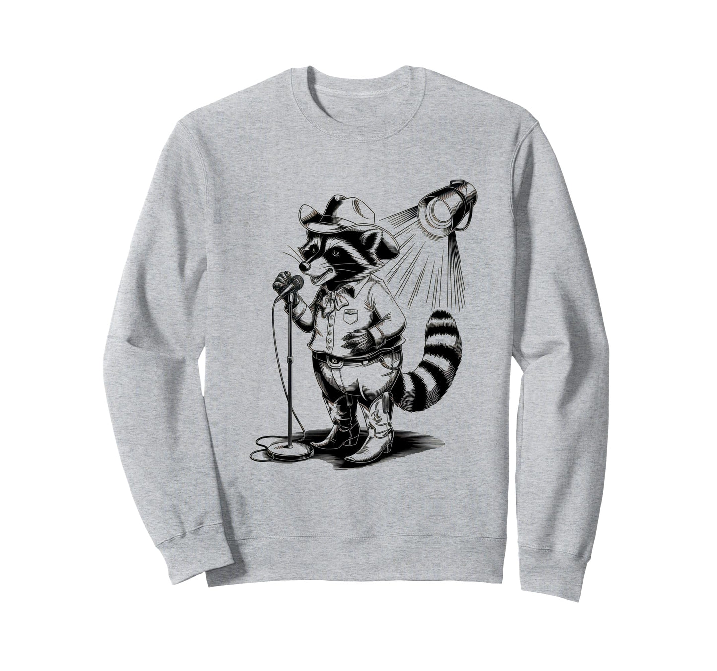 Raccoon 90S Country Music Sweatshirt - Fun Novelty Design for Adults - T-Shirt, Sweatshirt, Hoodie
