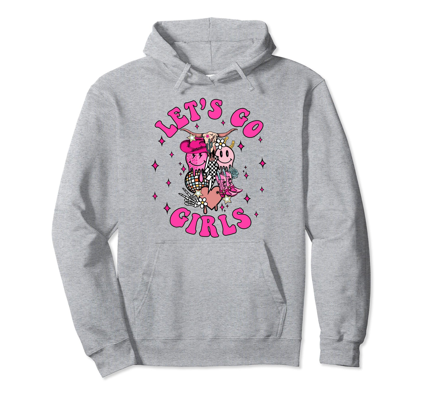 Western Cowgirls Groovy Bachelorette Hoodie - Custom Art Print for Adults - T-Shirt, Sweatshirt, Hoodie