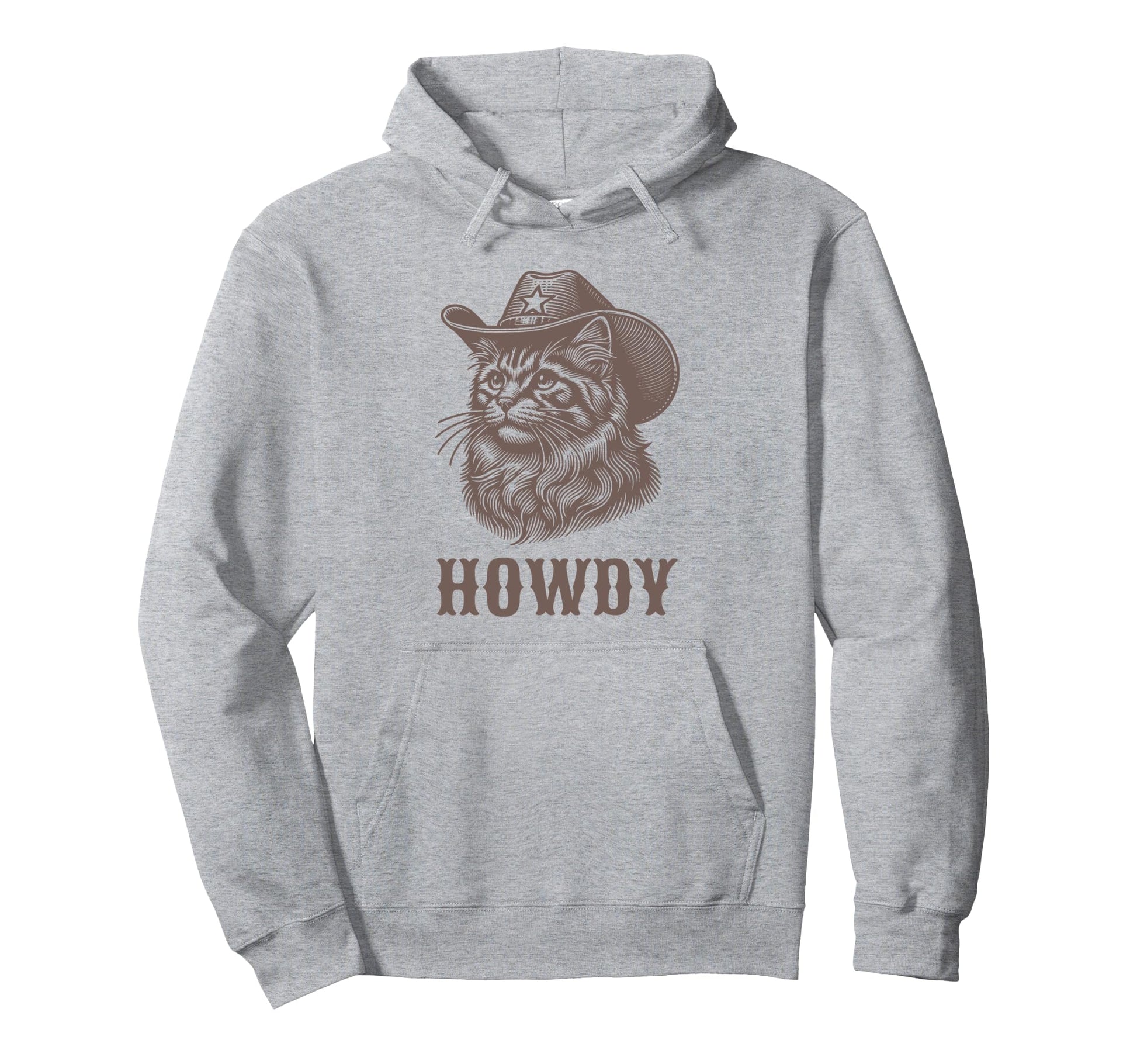 Howdy Cowboy Cat Western Funny Hoodie - Streetwear Style for Adults - T-Shirt, Sweatshirt, Hoodie
