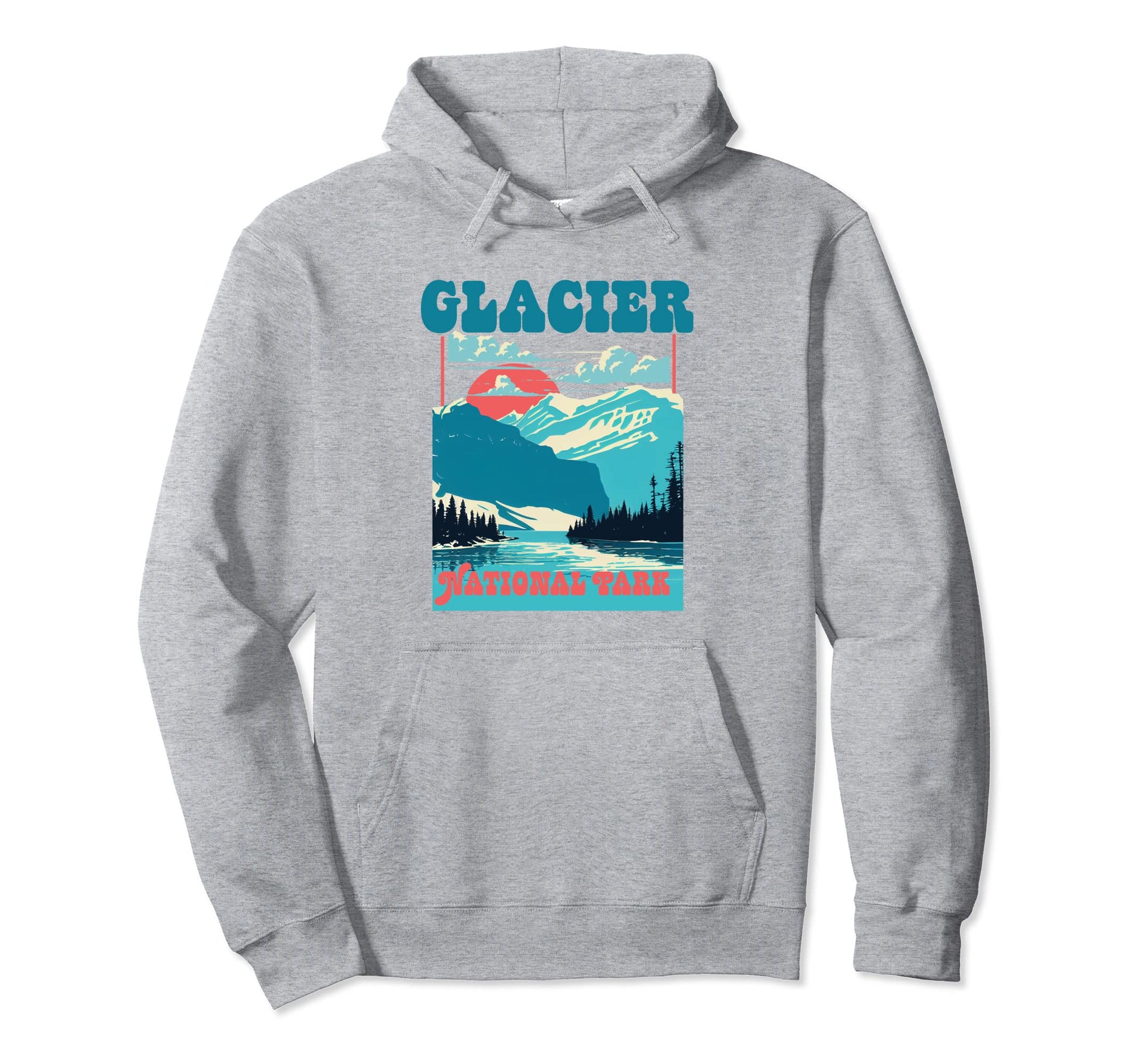 Glacier National Park Montana Souvenir Hoodie - Minimalist Print Men Women - T-Shirt, Sweatshirt, Hoodie