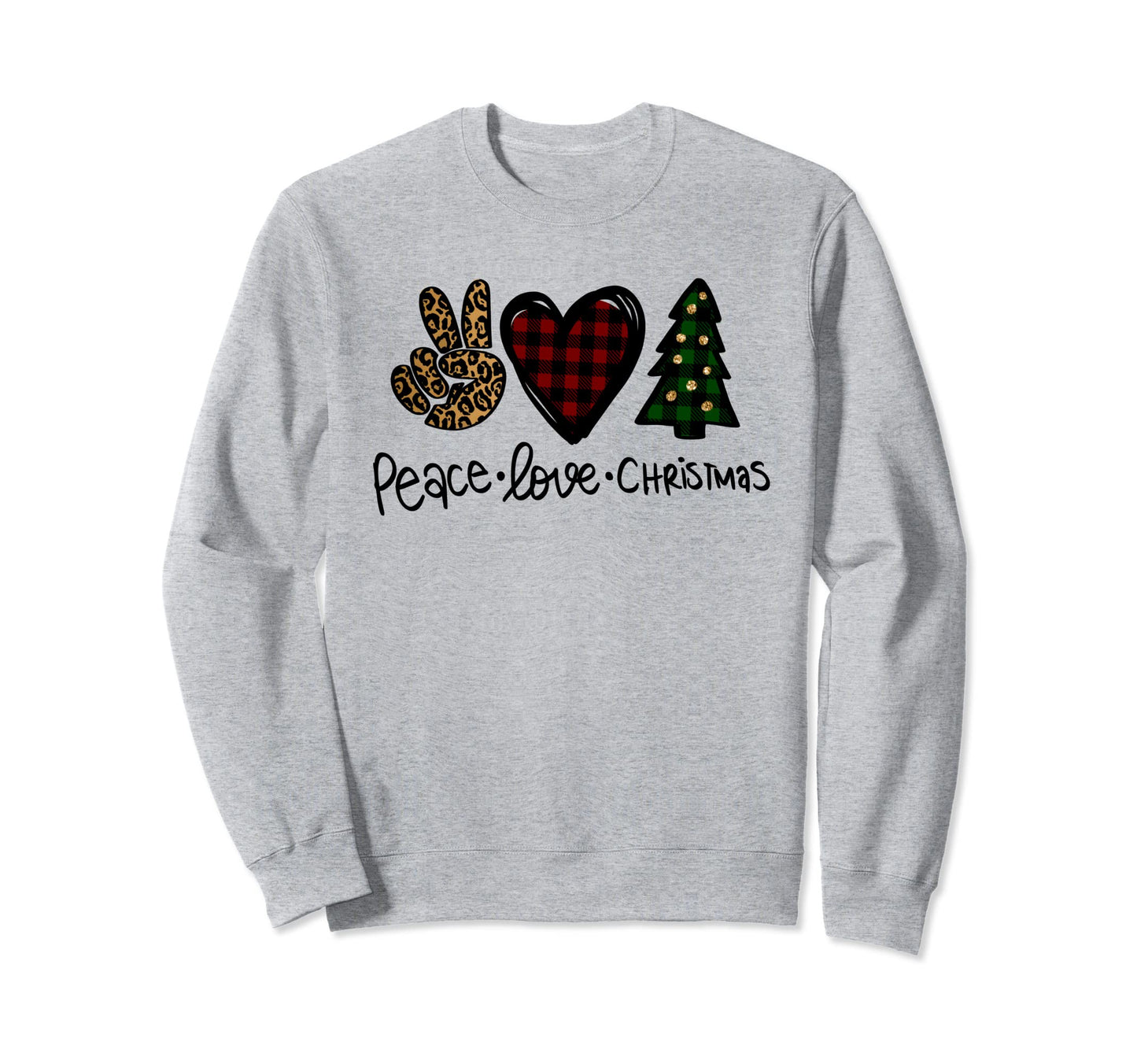 Family Matching Pajamas Peace Love Sweatshirt - Aesthetic Graphic Unisex - T-Shirt, Sweatshirt, Hoodie