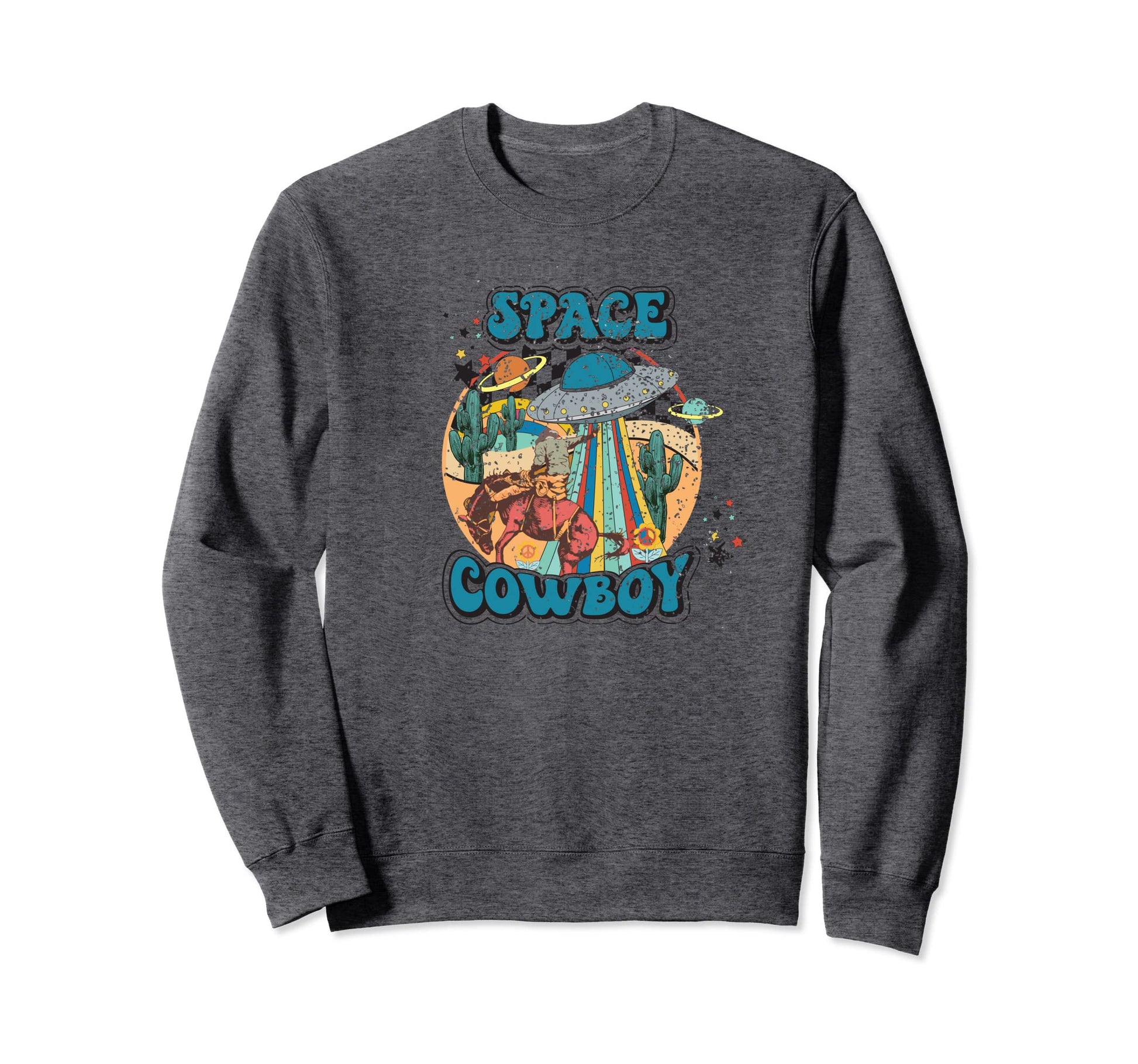 Space Cowboy Ufo Sweatshirt - Casual Everyday Wear Unisex - T-Shirt, Sweatshirt, Hoodie