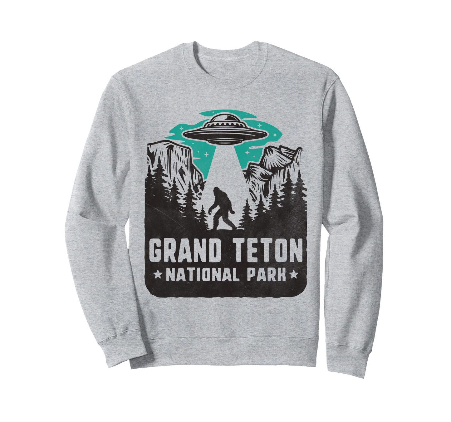Grand Teton National Park Ufo And Sweatshirt - Fun Novelty Design Unisex - T-Shirt, Sweatshirt, Hoodie