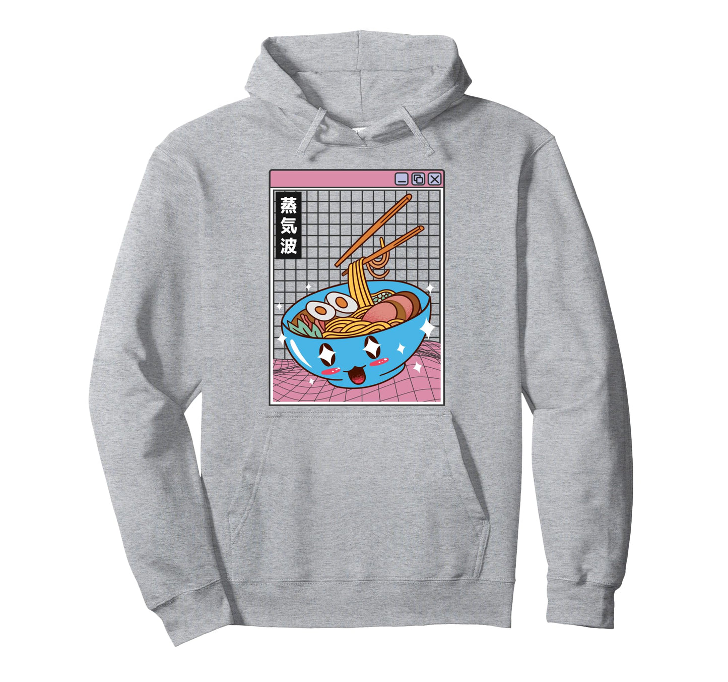 Ramen Noodles Bowl Kawaii Grid Hoodie - Unique Graphic for Adults - T-Shirt, Sweatshirt, Hoodie
